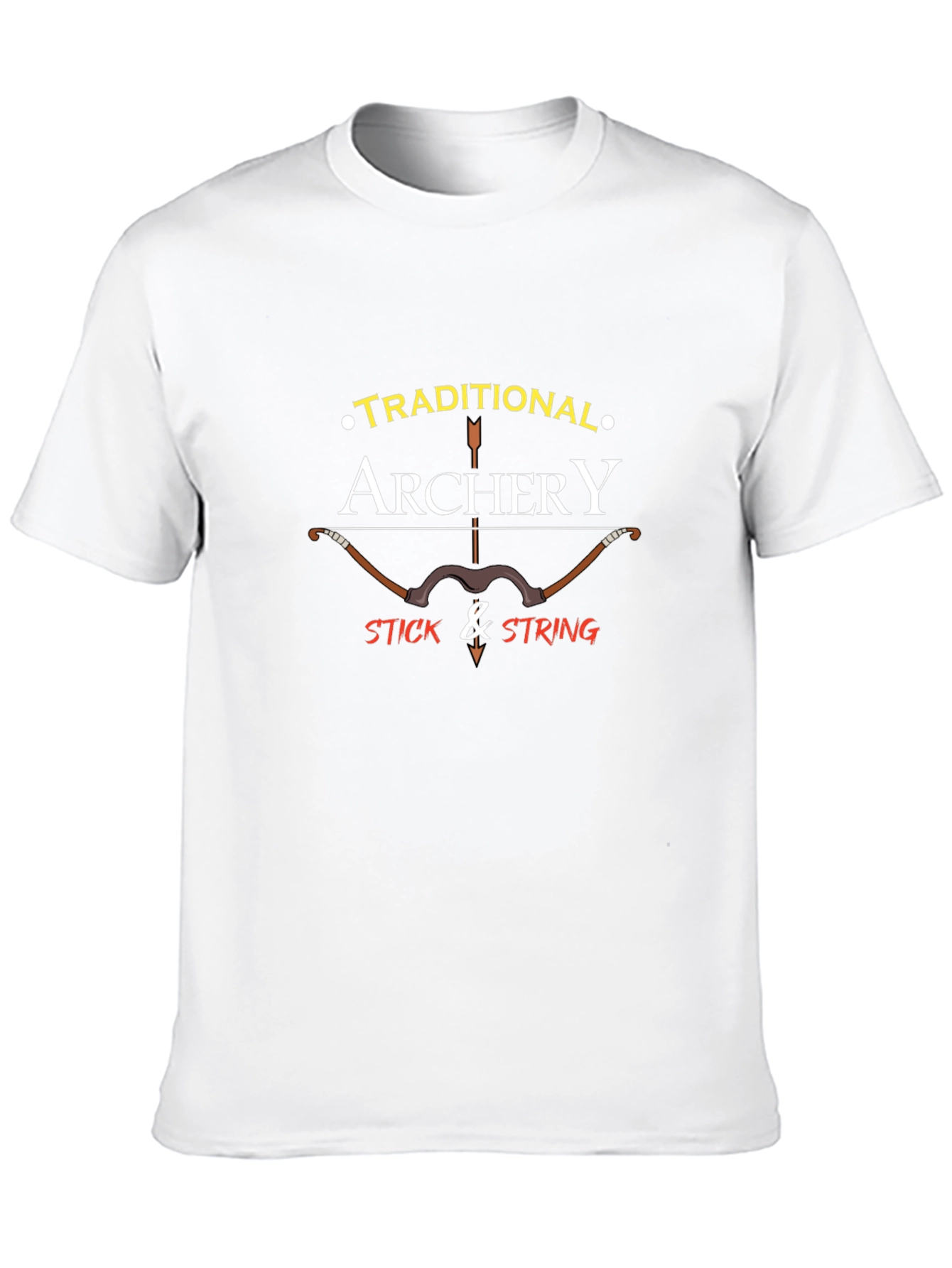 Traditional Archery Stick & String Black T-Shirt