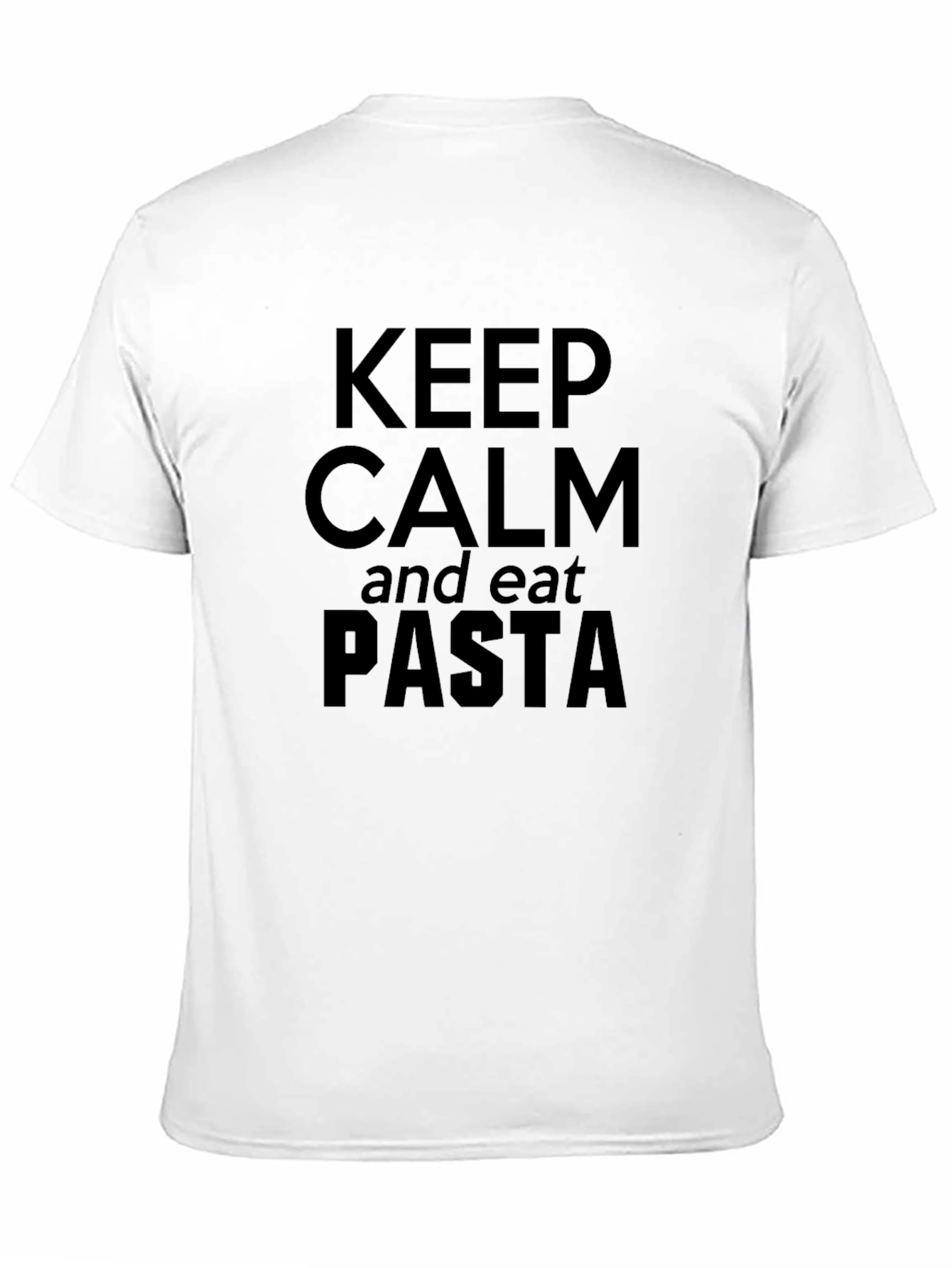 Keep Calm and Eat Pasta - Black Graphic T-Shirt