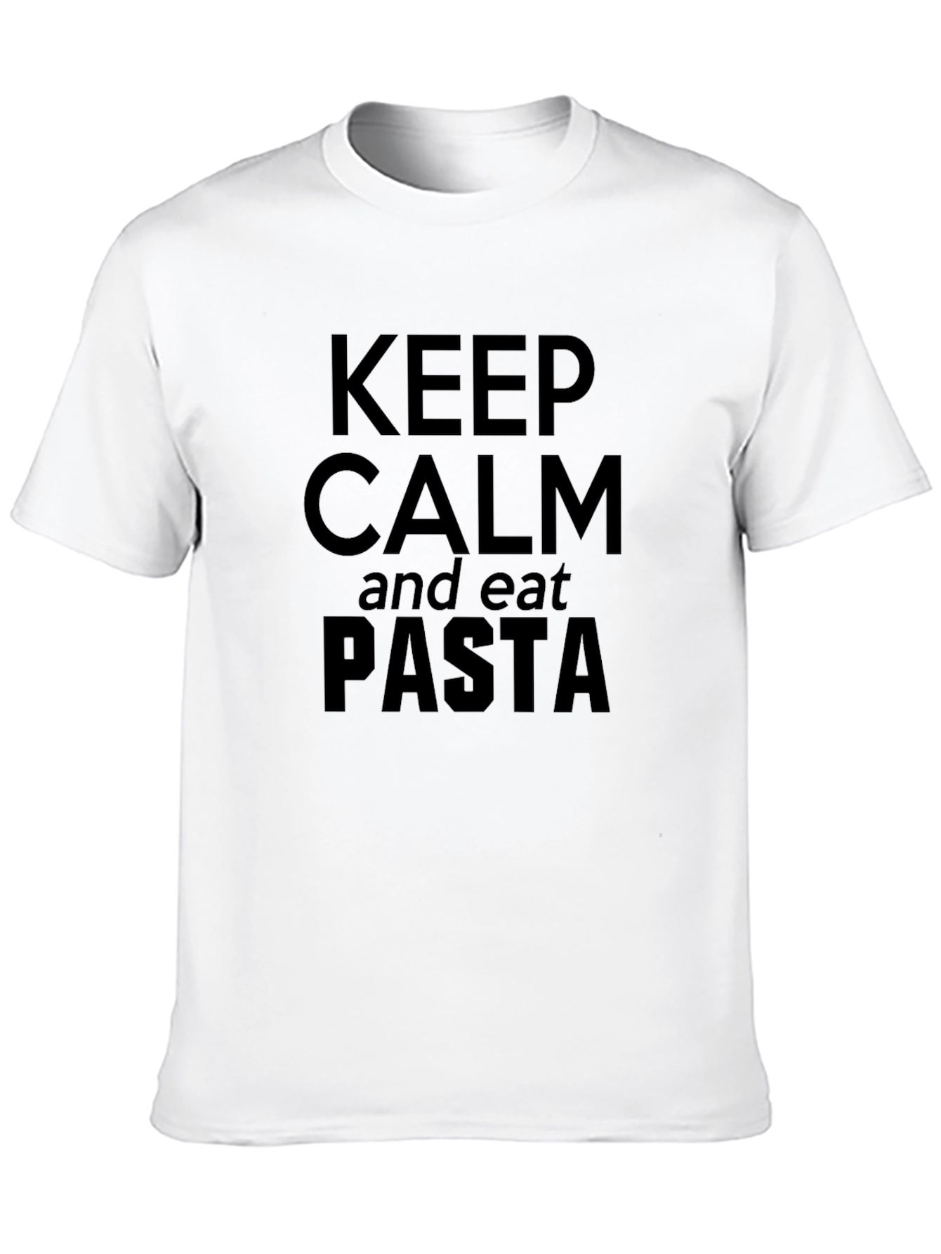 Keep Calm and Eat Pasta - Black Graphic T-Shirt