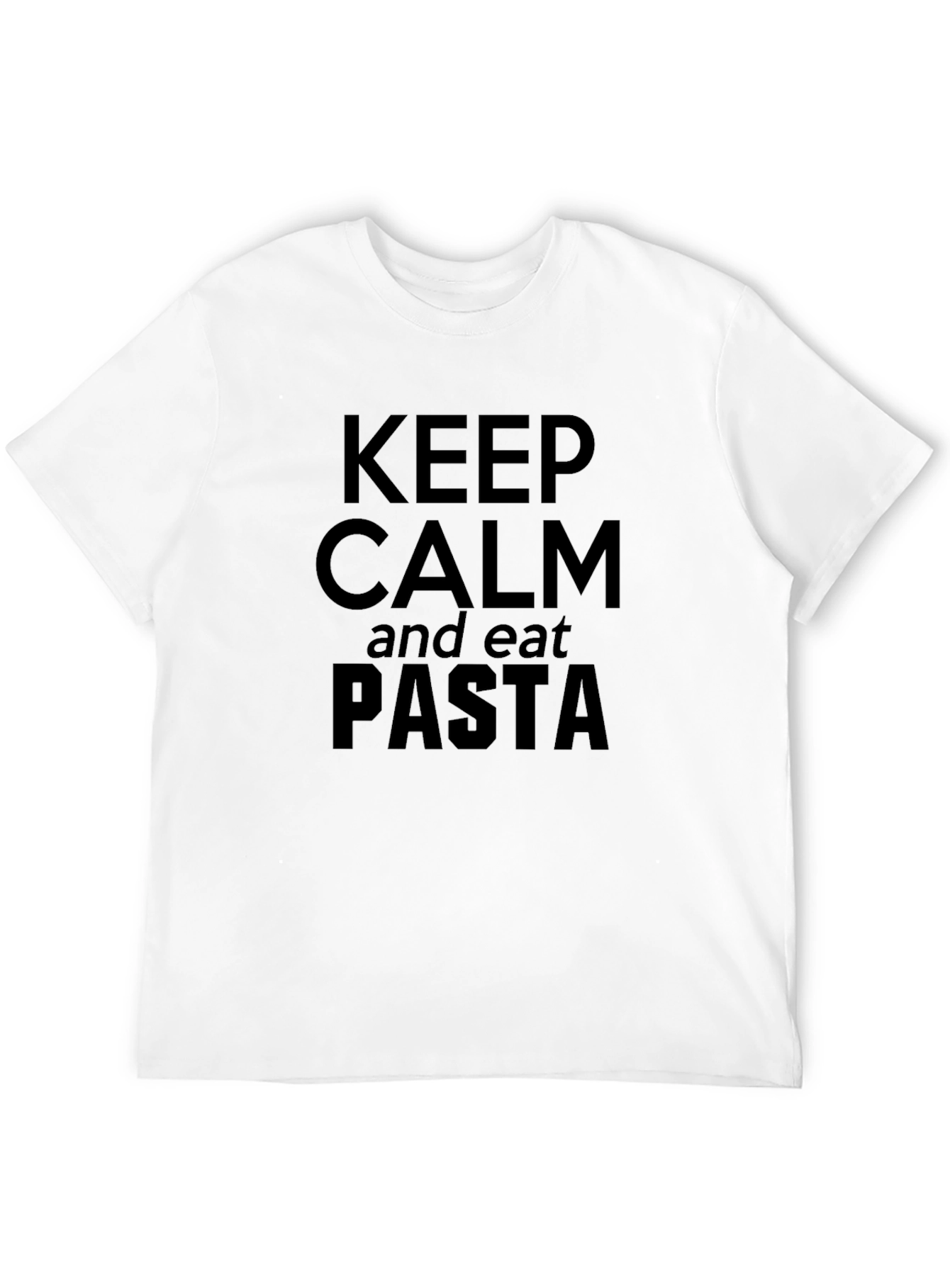 Keep Calm and Eat Pasta - Black Graphic T-Shirt