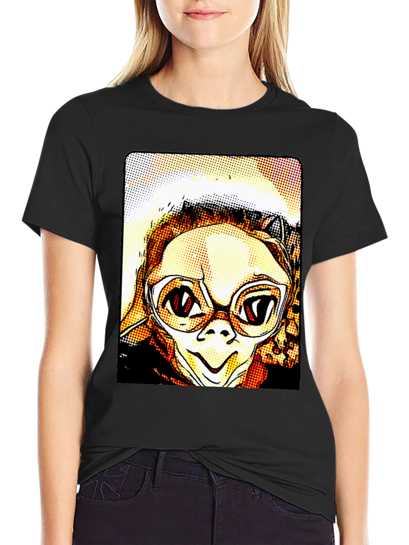 Pop Art E.T. Graphic Black T-Shirt