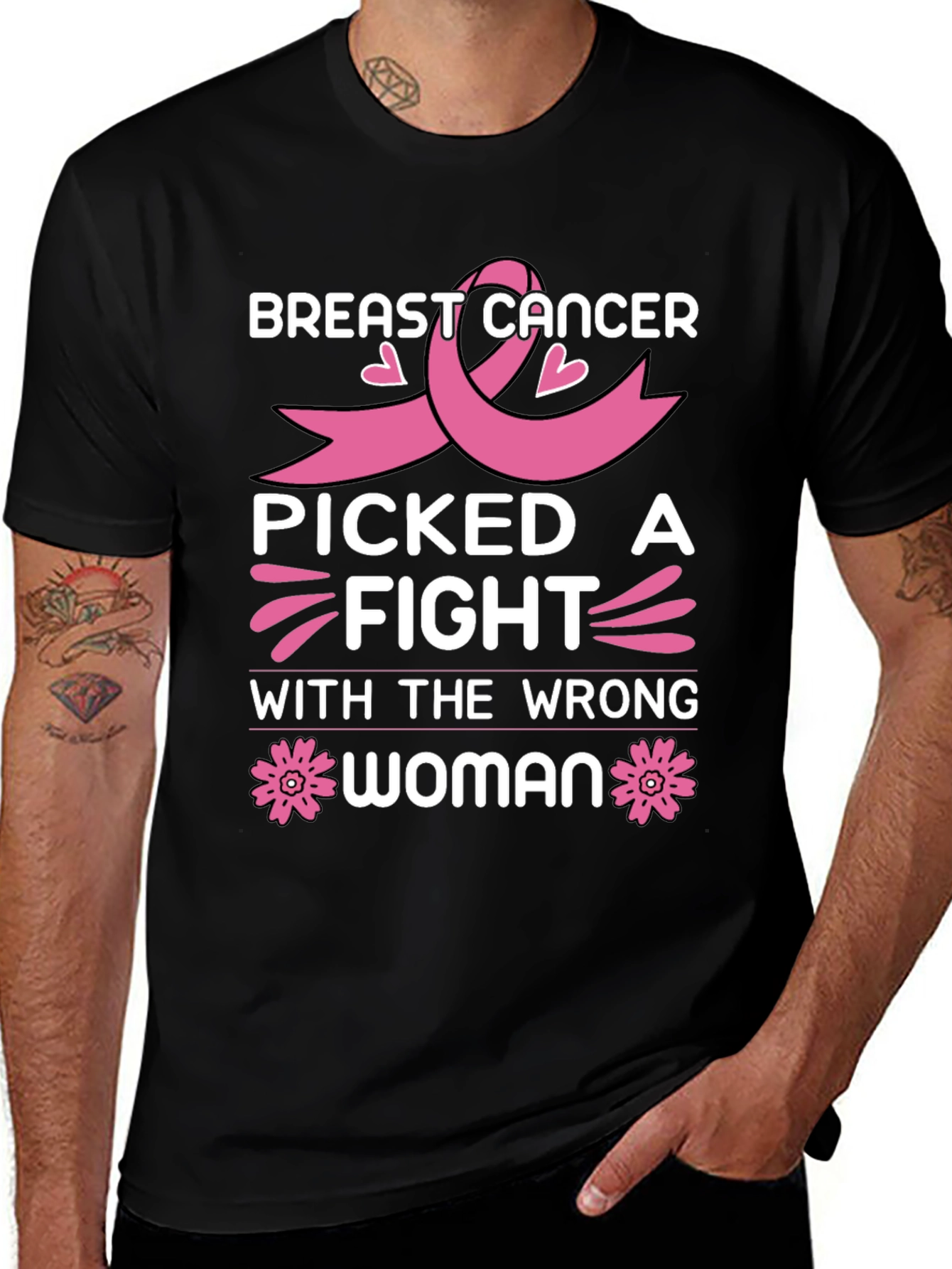 Breast Cancer Awareness Black T-Shirt