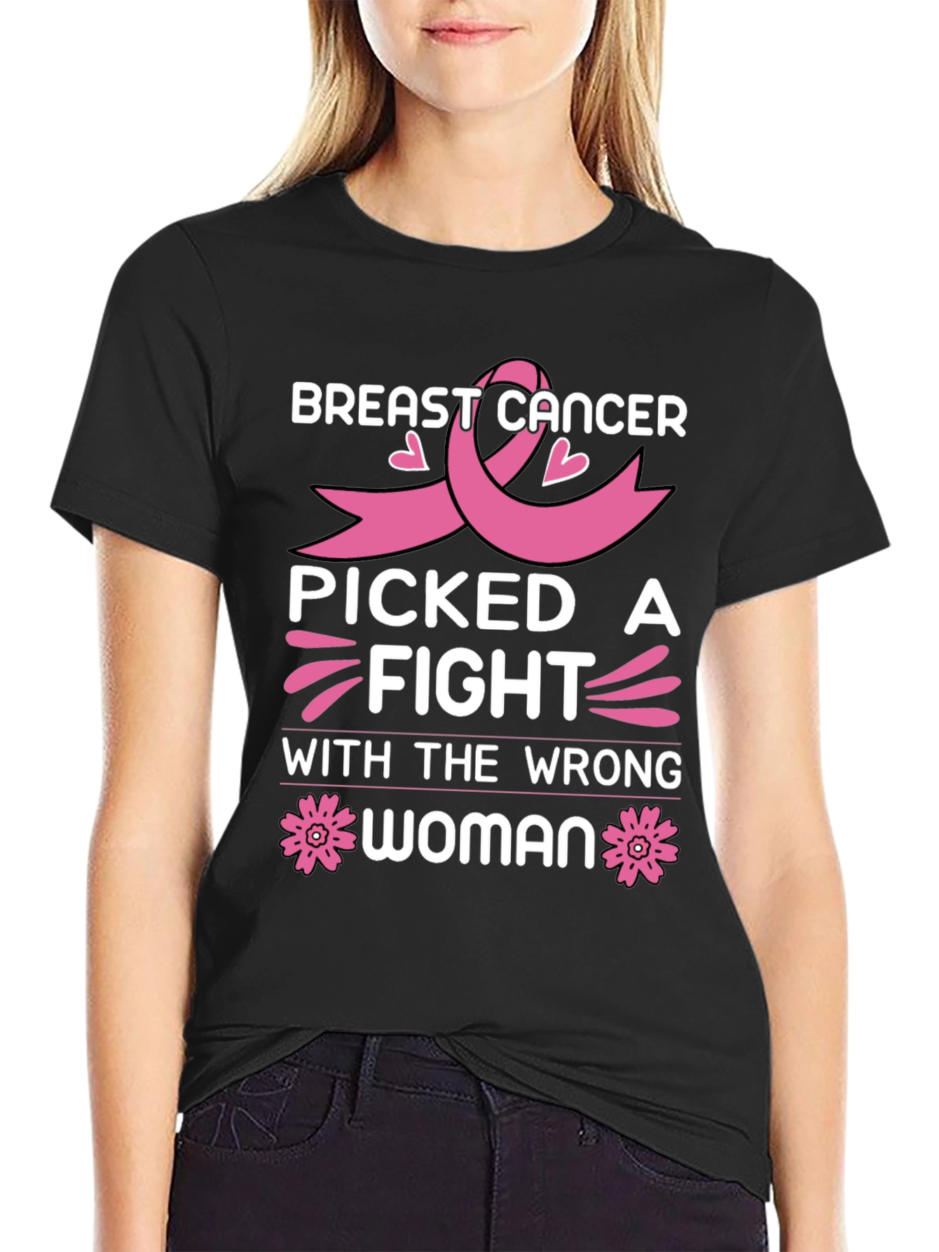 Breast Cancer Awareness Black T-Shirt