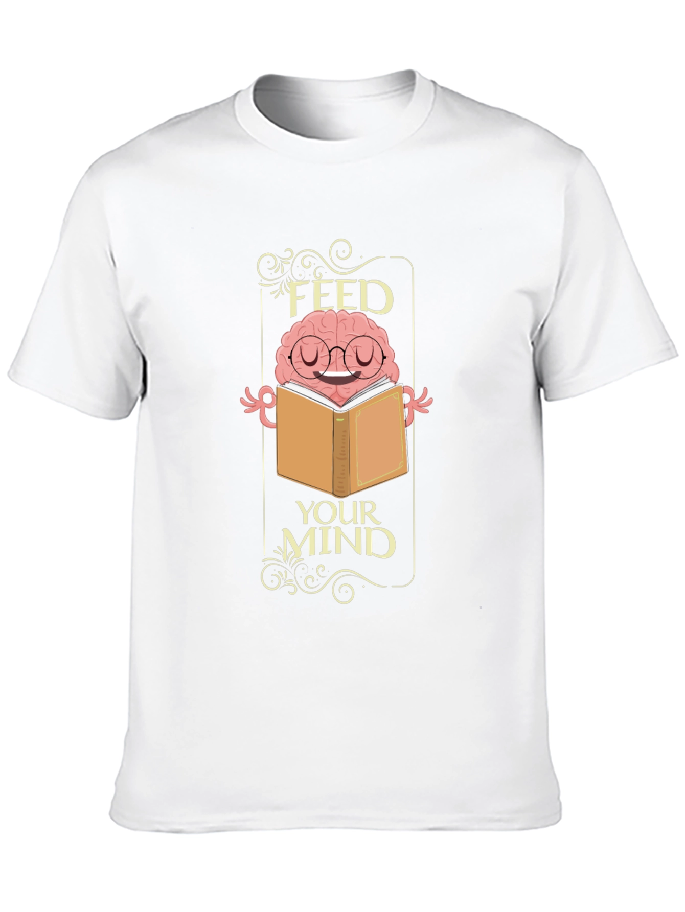 Feed Your Mind T-Shirt - Brain Reading Book Tee