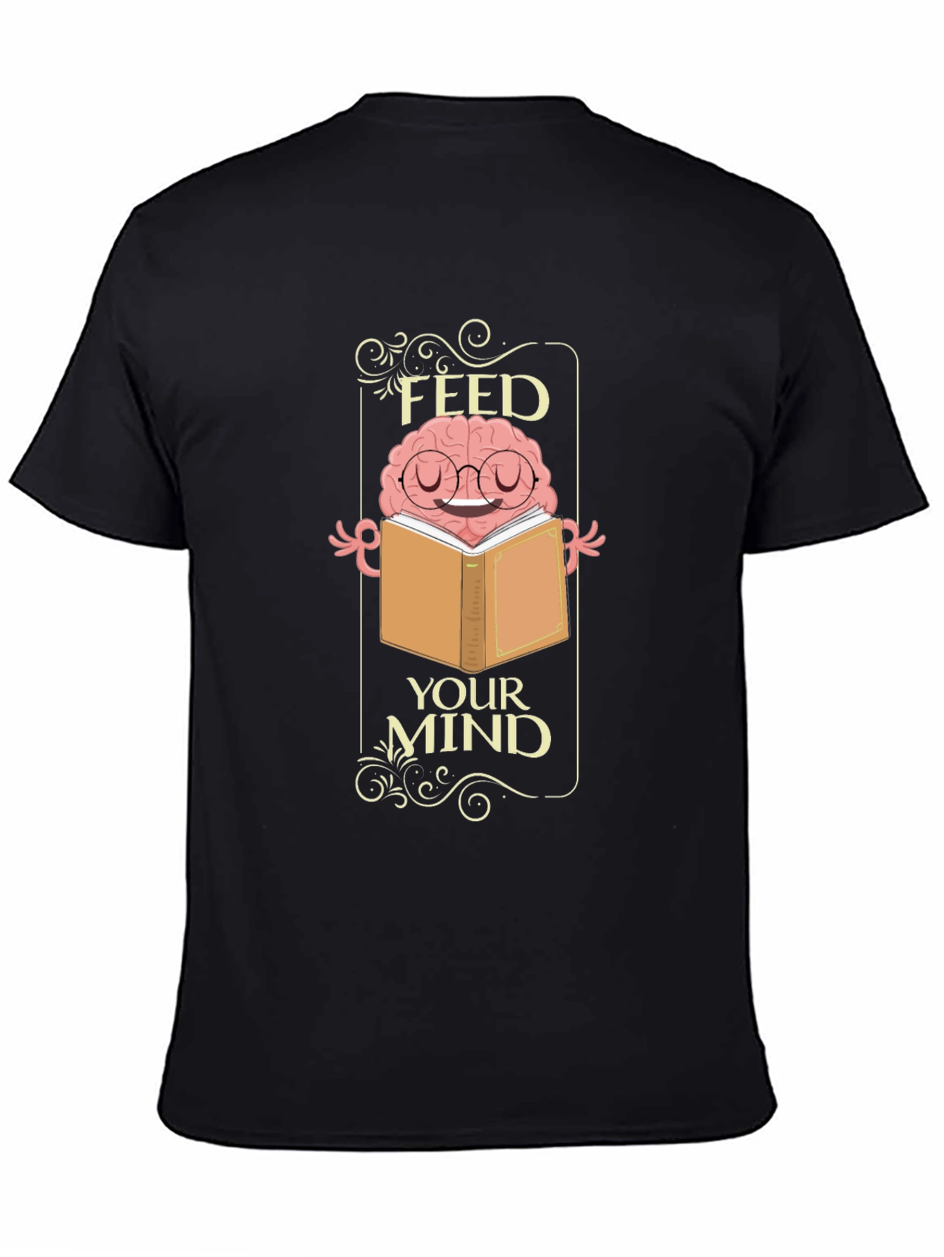 Feed Your Mind T-Shirt - Brain Reading Book Tee