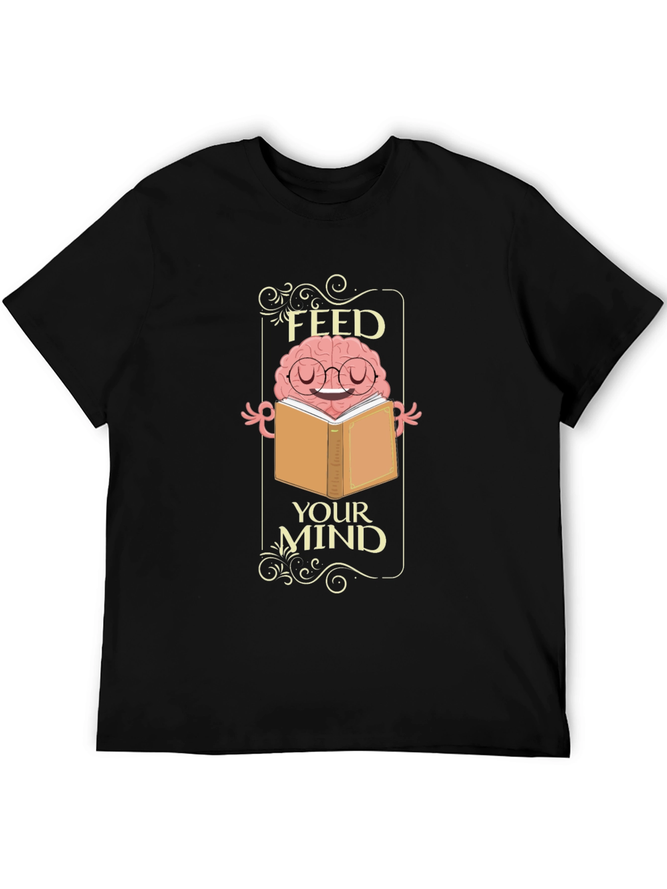 Feed Your Mind T-Shirt - Brain Reading Book Tee
