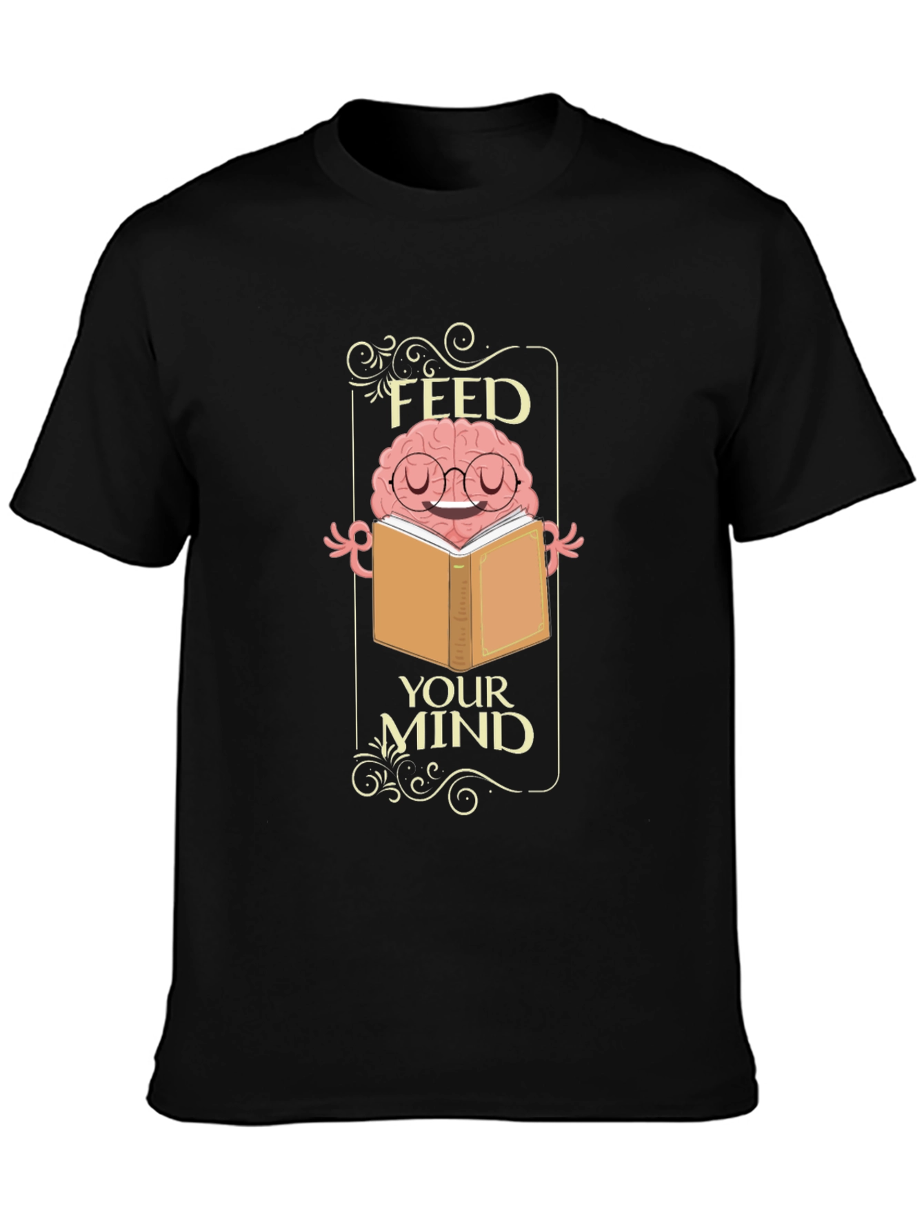 Feed Your Mind T-Shirt - Brain Reading Book Tee