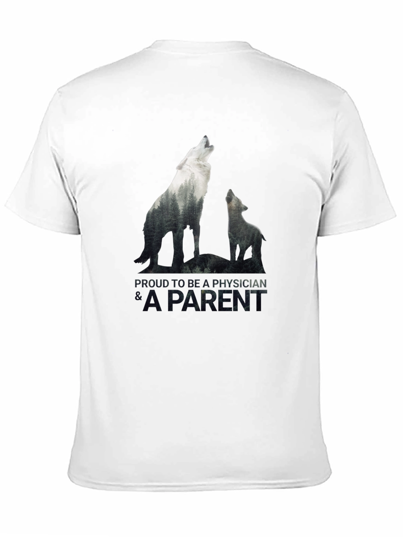 Proud Physician Parent Wolf Pack Black T-Shirt