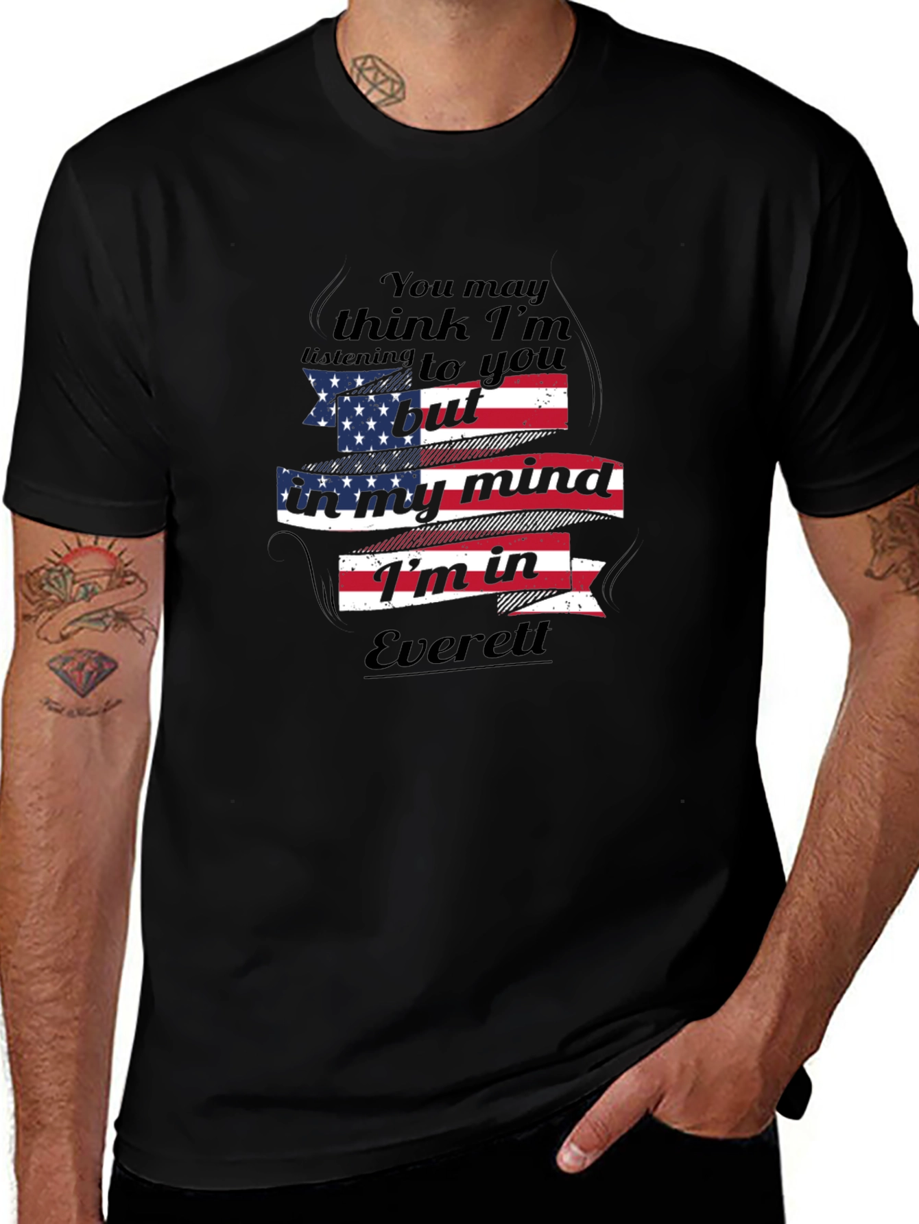 Everett Mind T-Shirt: USA Flag Design