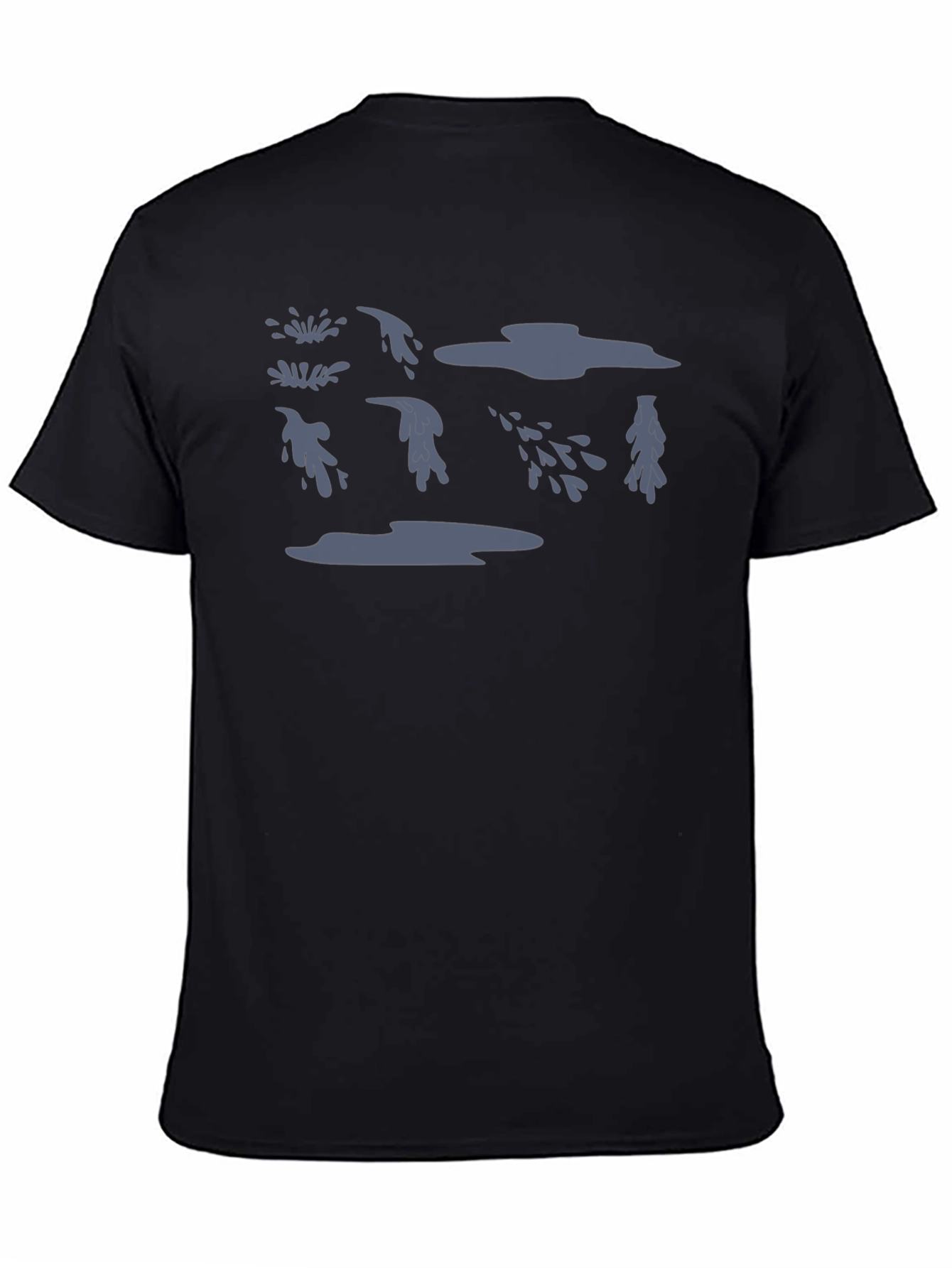 Black T-Shirt with Water Drop Design