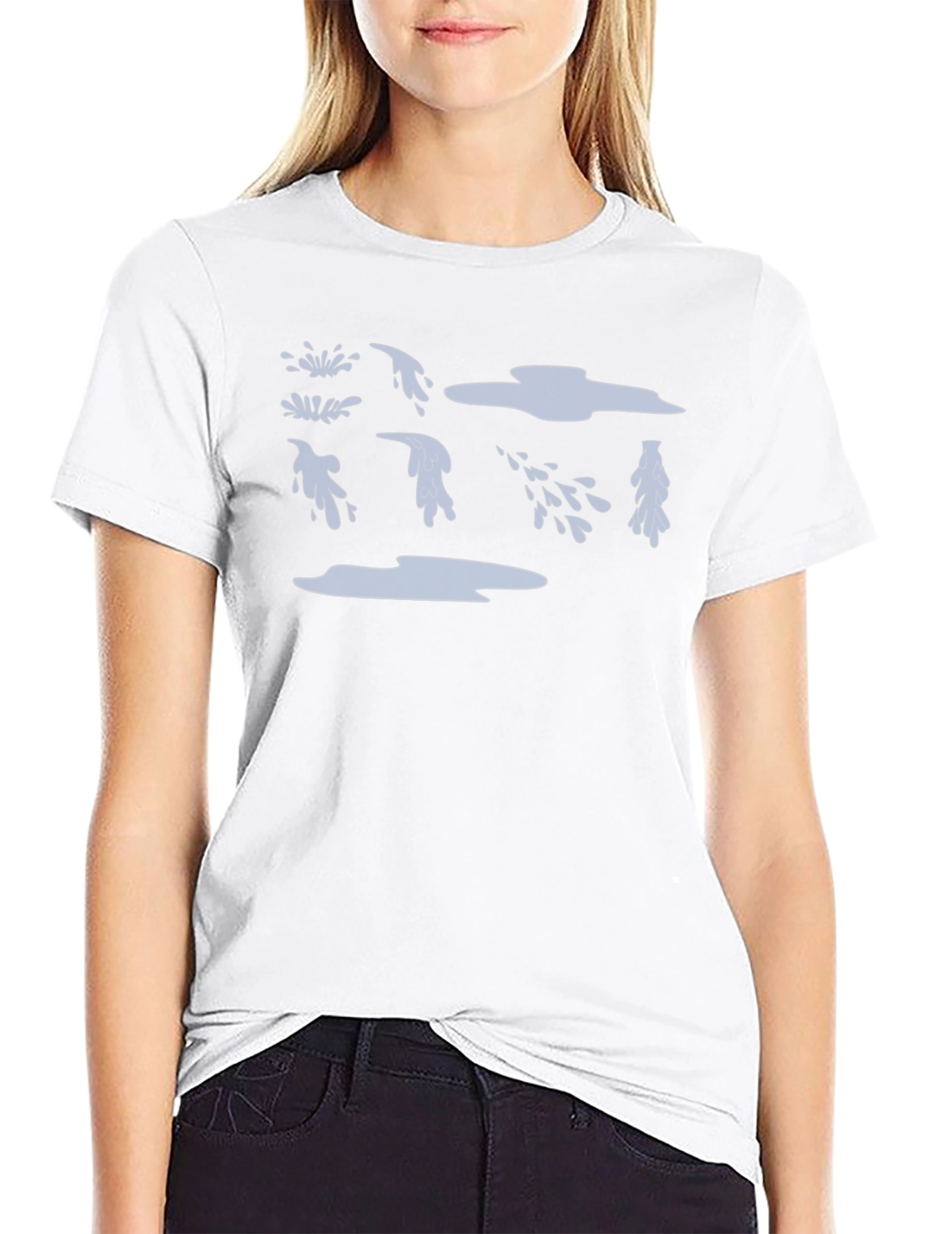 Black T-Shirt with Water Drop Design