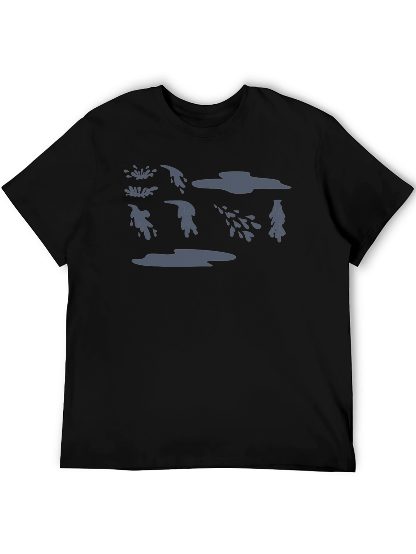 Black T-Shirt with Water Drop Design