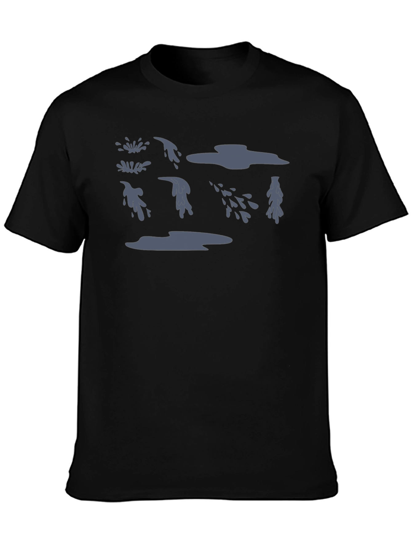Black T-Shirt with Water Drop Design