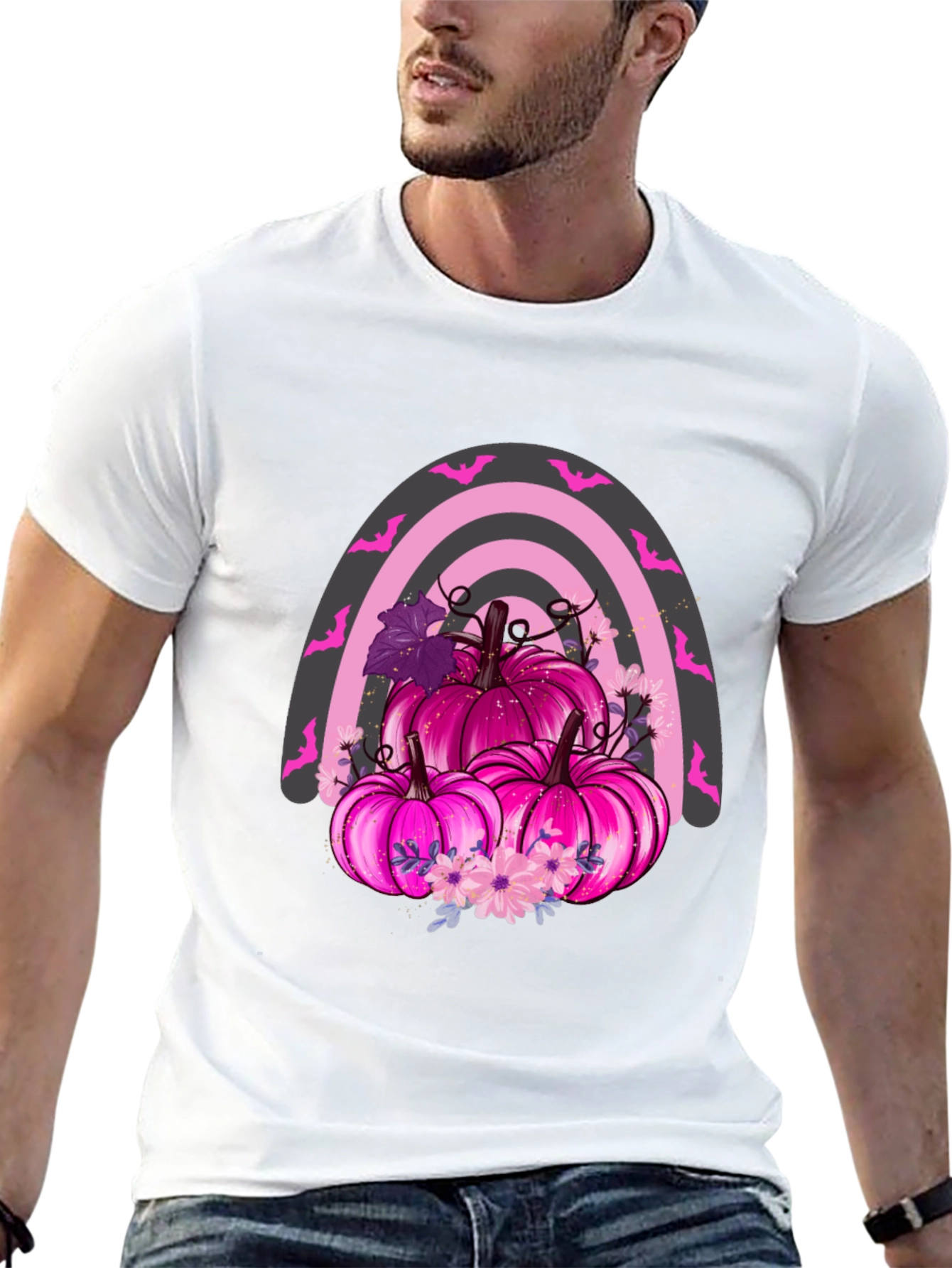 Pink Pumpkin Rainbow T-Shirt