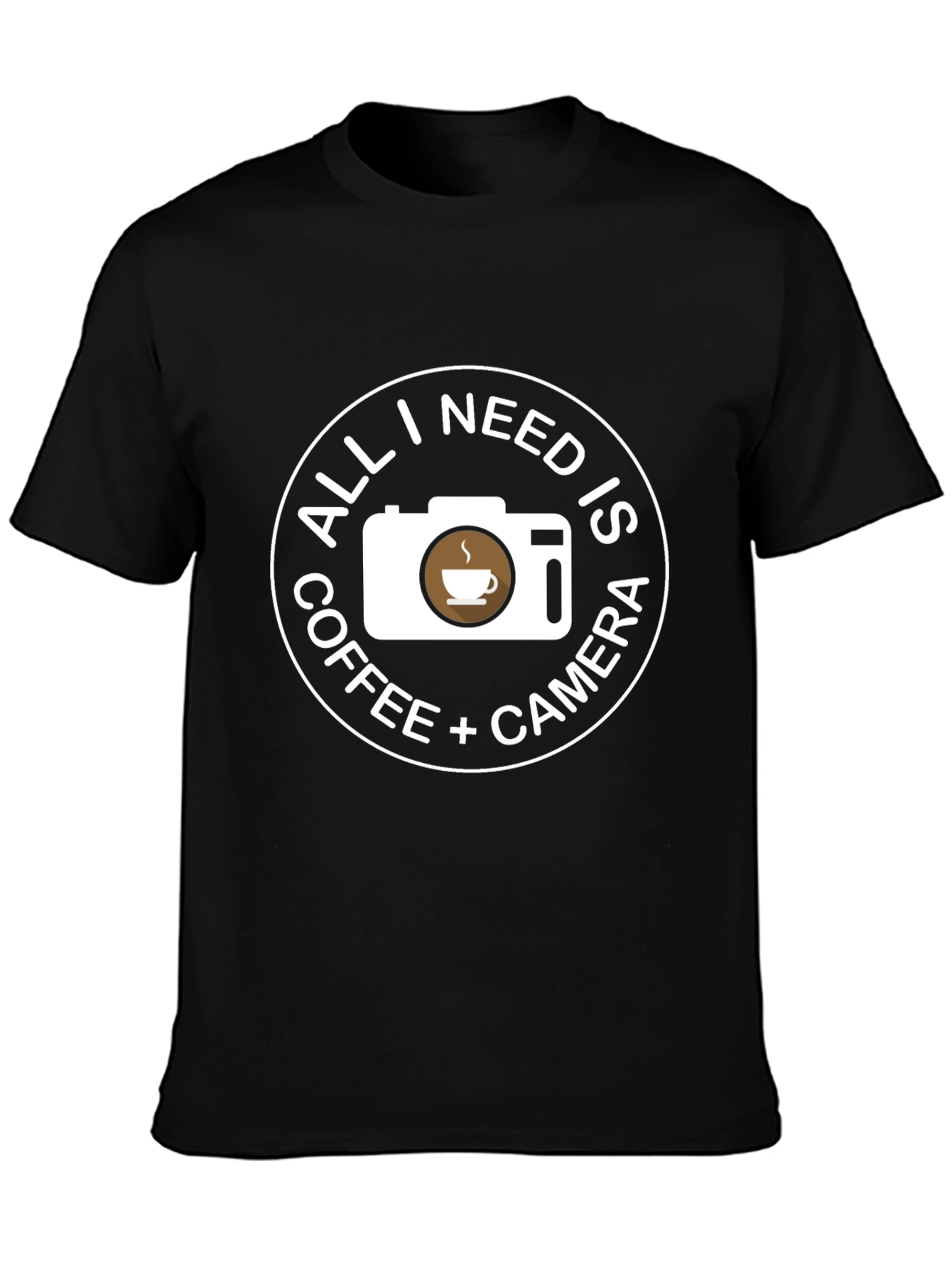 Coffee Camera Black T-Shirt - Photographers Essential