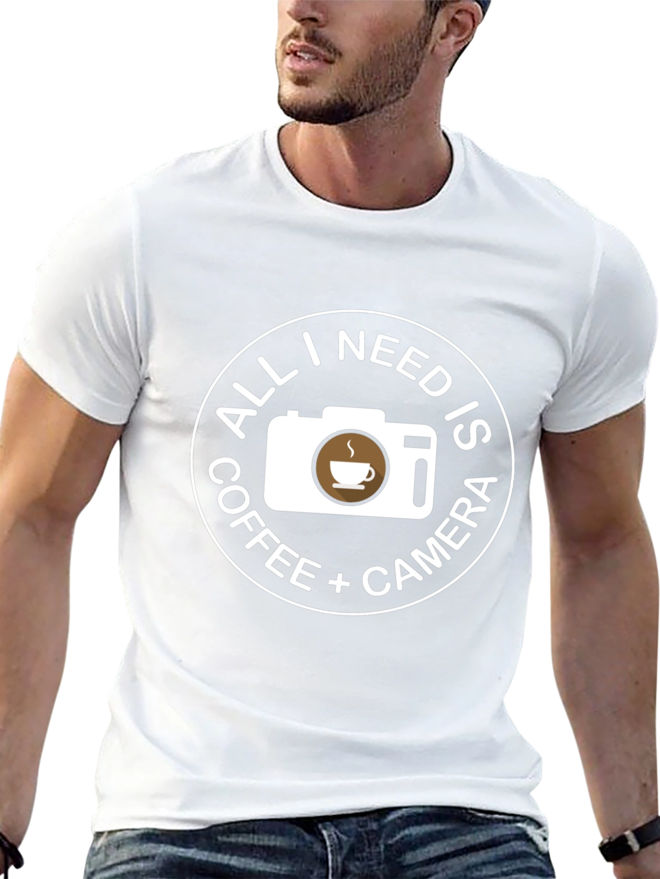 Coffee Camera Black T-Shirt - Photographers Essential