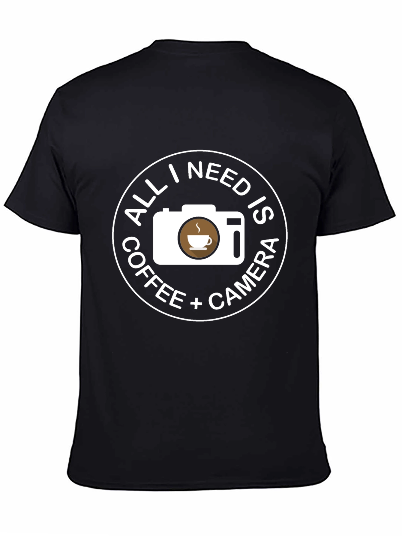 Coffee Camera Black T-Shirt - Photographers Essential