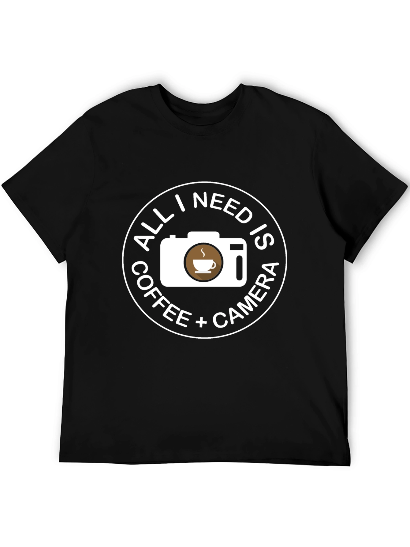 Coffee Camera Black T-Shirt - Photographers Essential