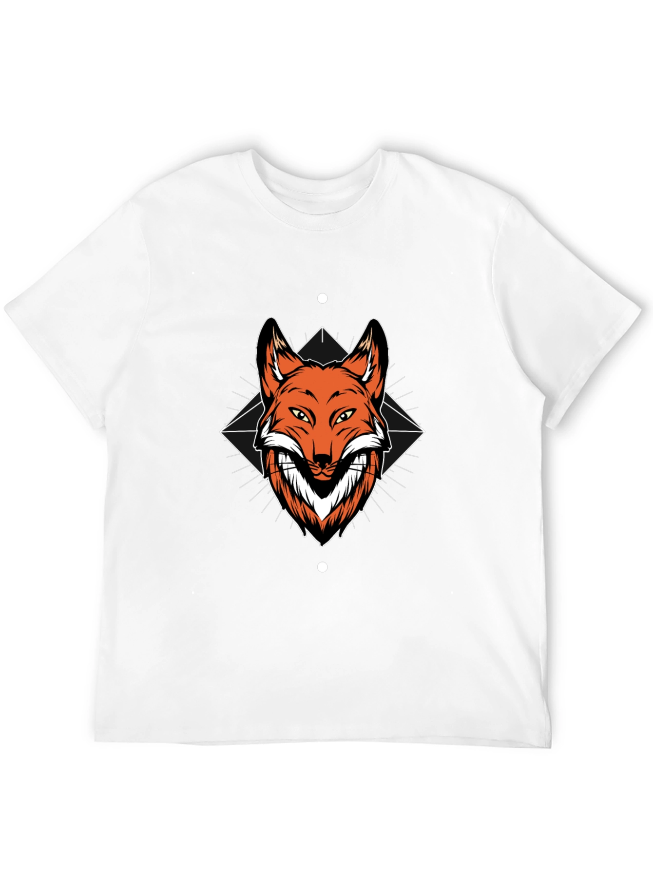 Mens Black T-Shirt with Fox Graphic Print