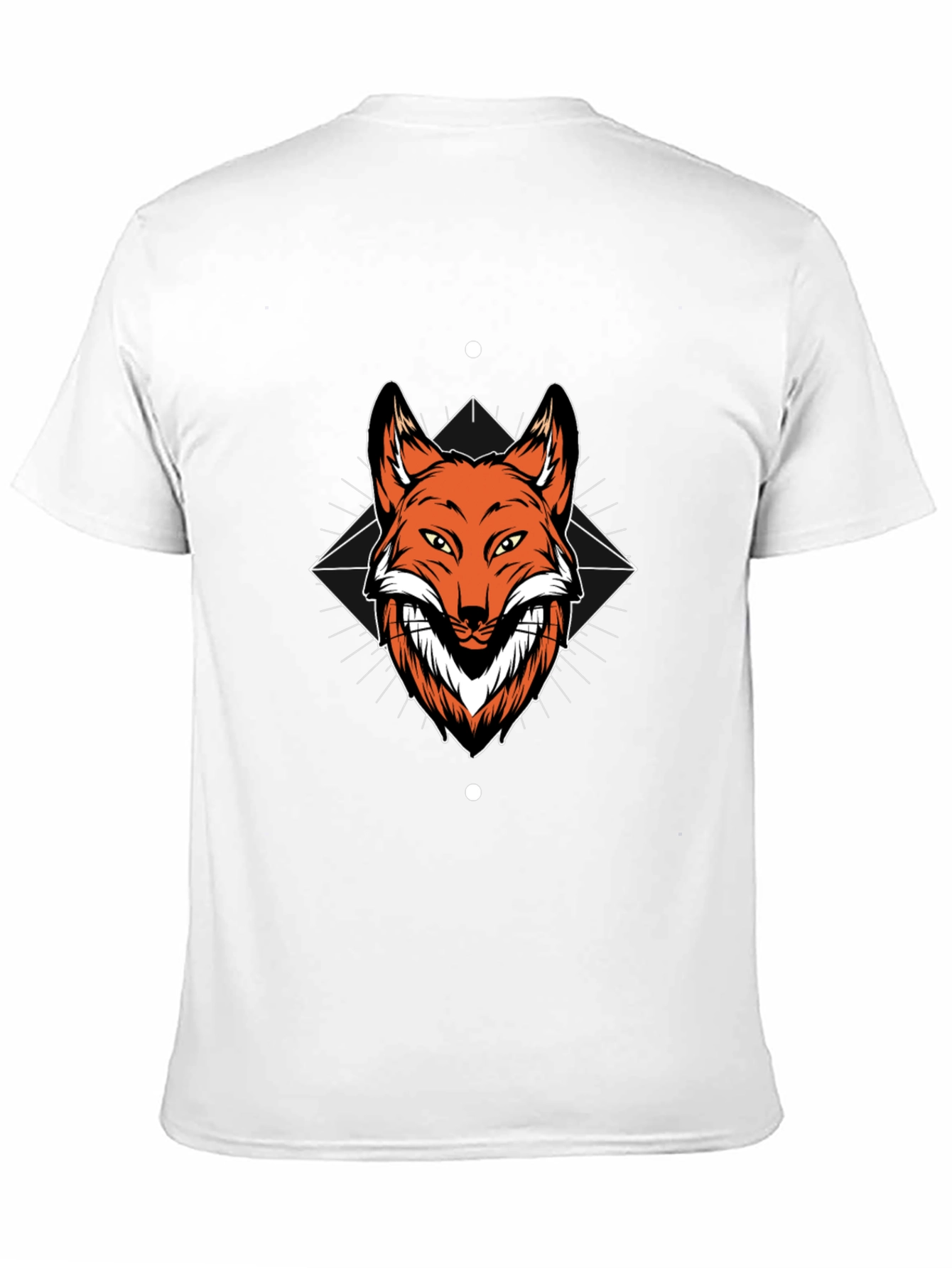 Mens Black T-Shirt with Fox Graphic Print