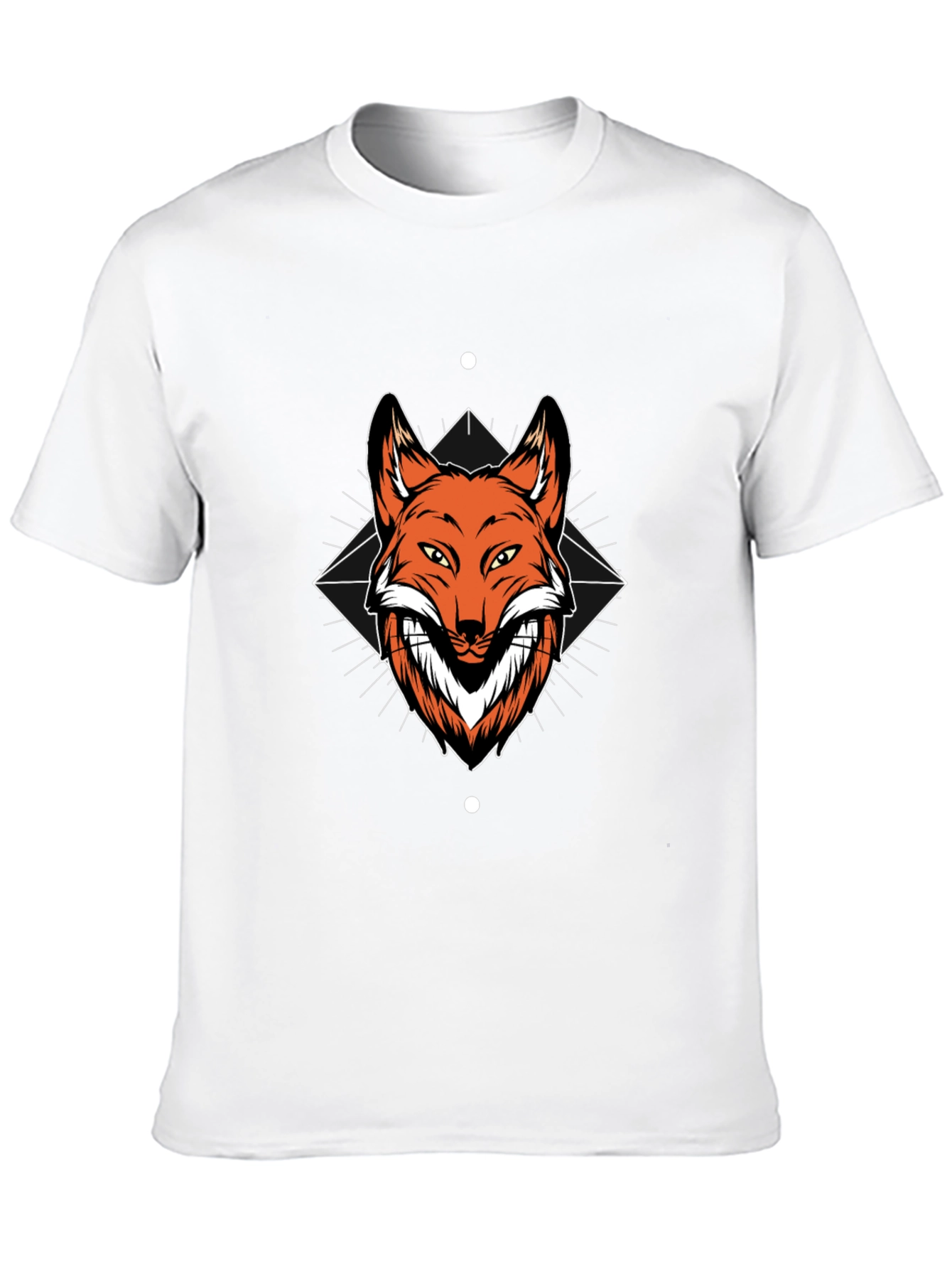 Mens Black T-Shirt with Fox Graphic Print