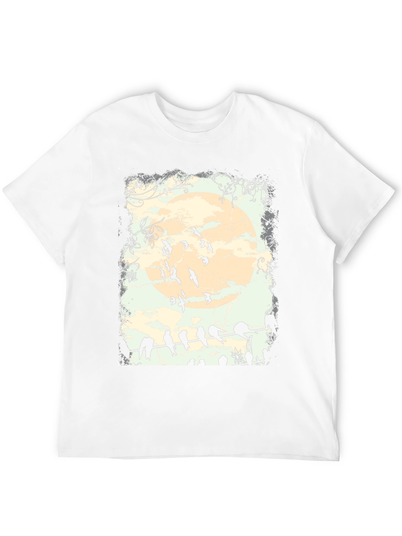 Birds on a Wire Graphic Tee - Unique Design