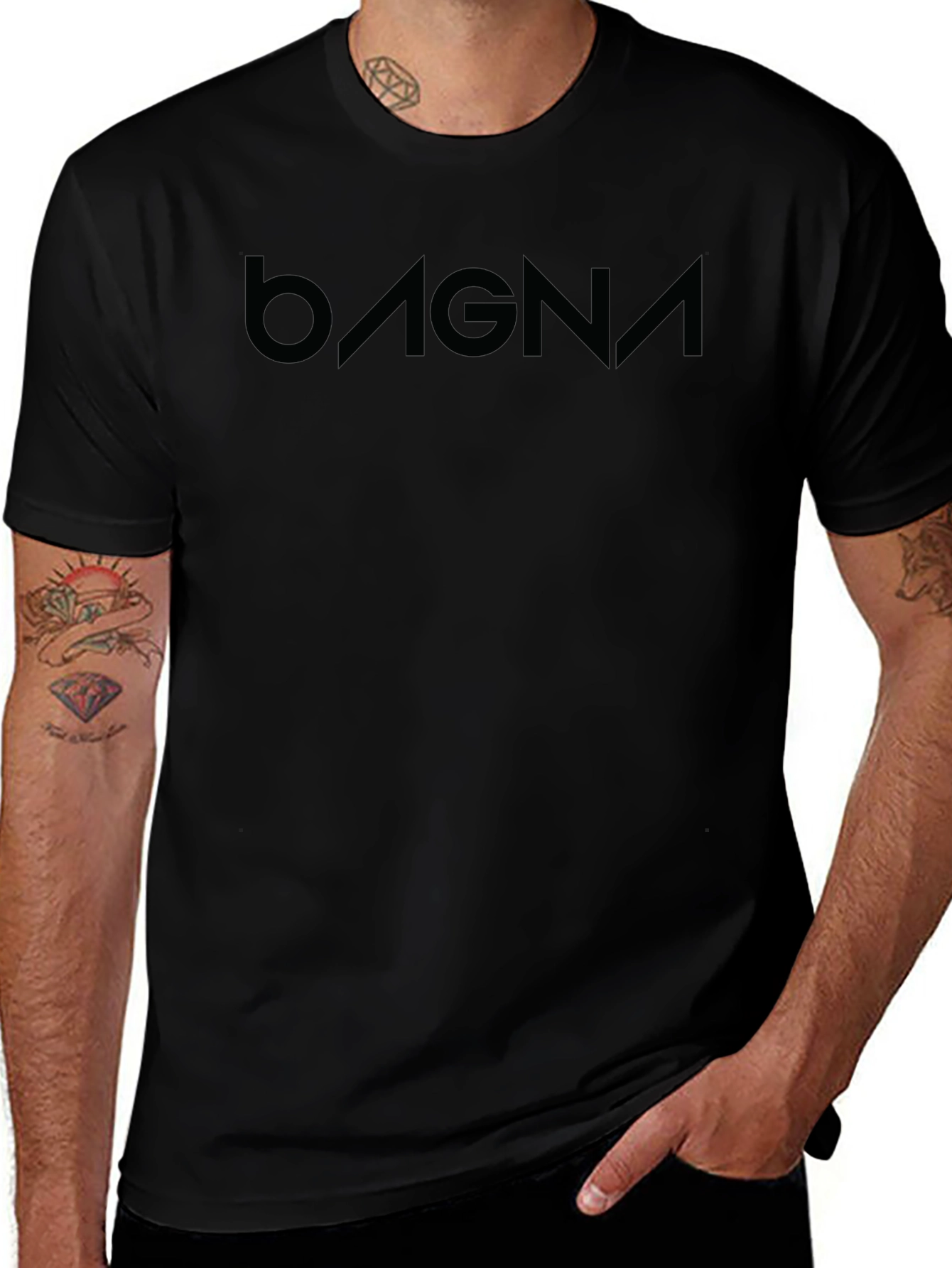 Bagna Black T-Shirt - Modern Minimalist Design
