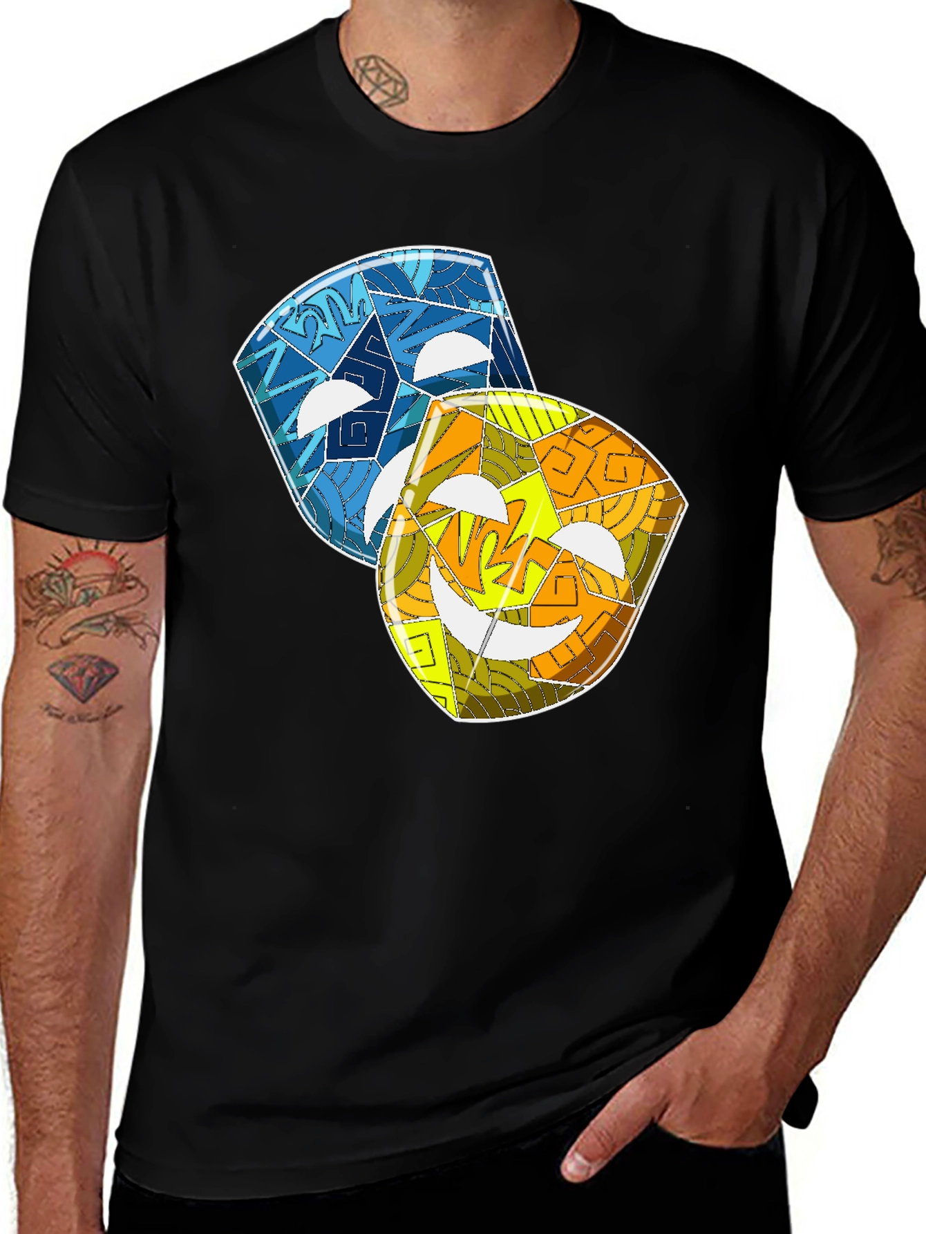 Comedy & Tragedy Masks Graphic Tee