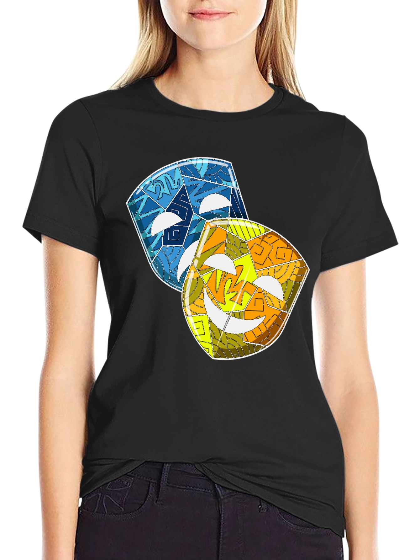 Comedy & Tragedy Masks Graphic Tee