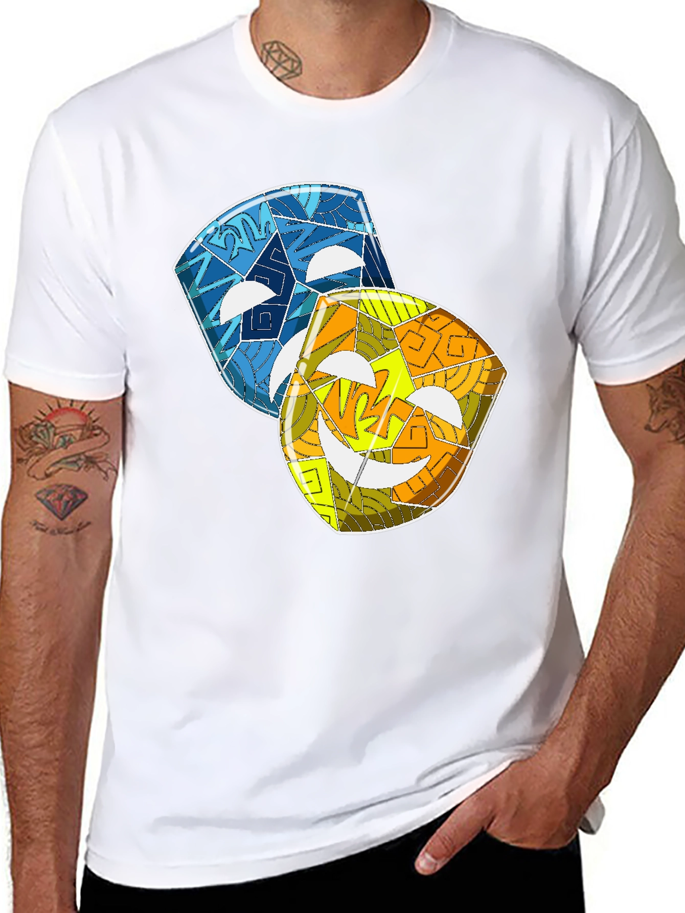 Comedy & Tragedy Masks Graphic Tee
