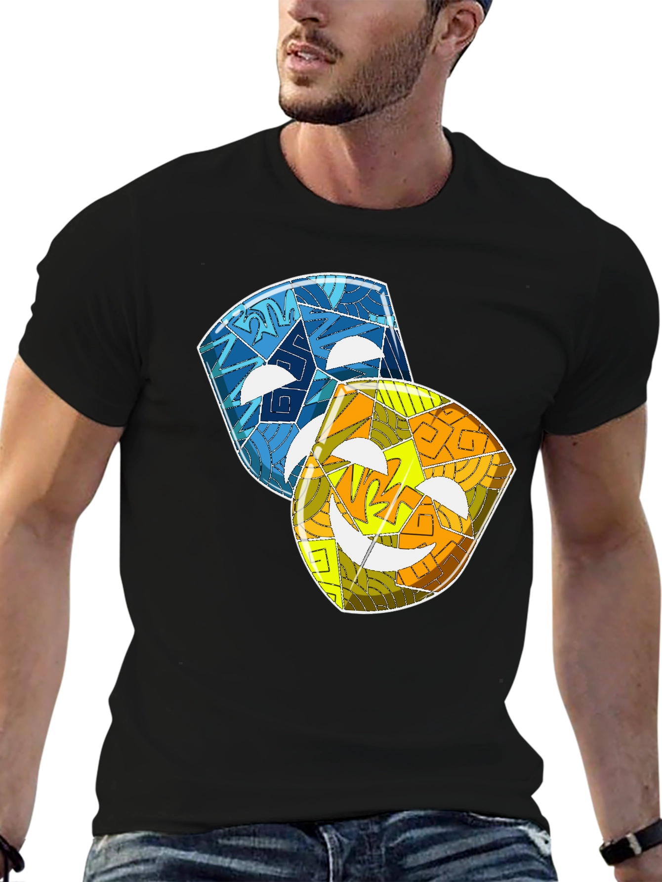 Comedy & Tragedy Masks Graphic Tee