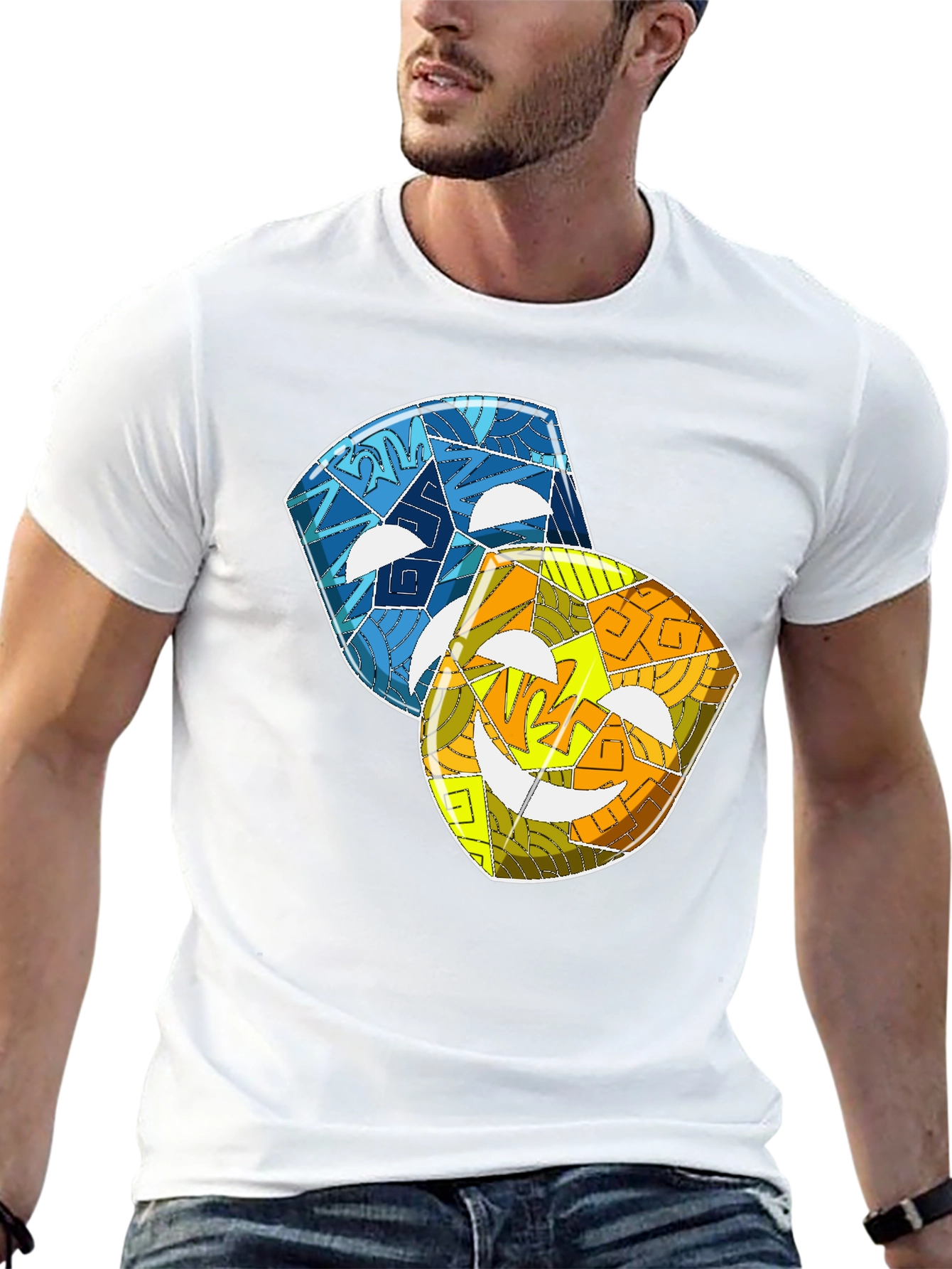 Comedy & Tragedy Masks Graphic Tee