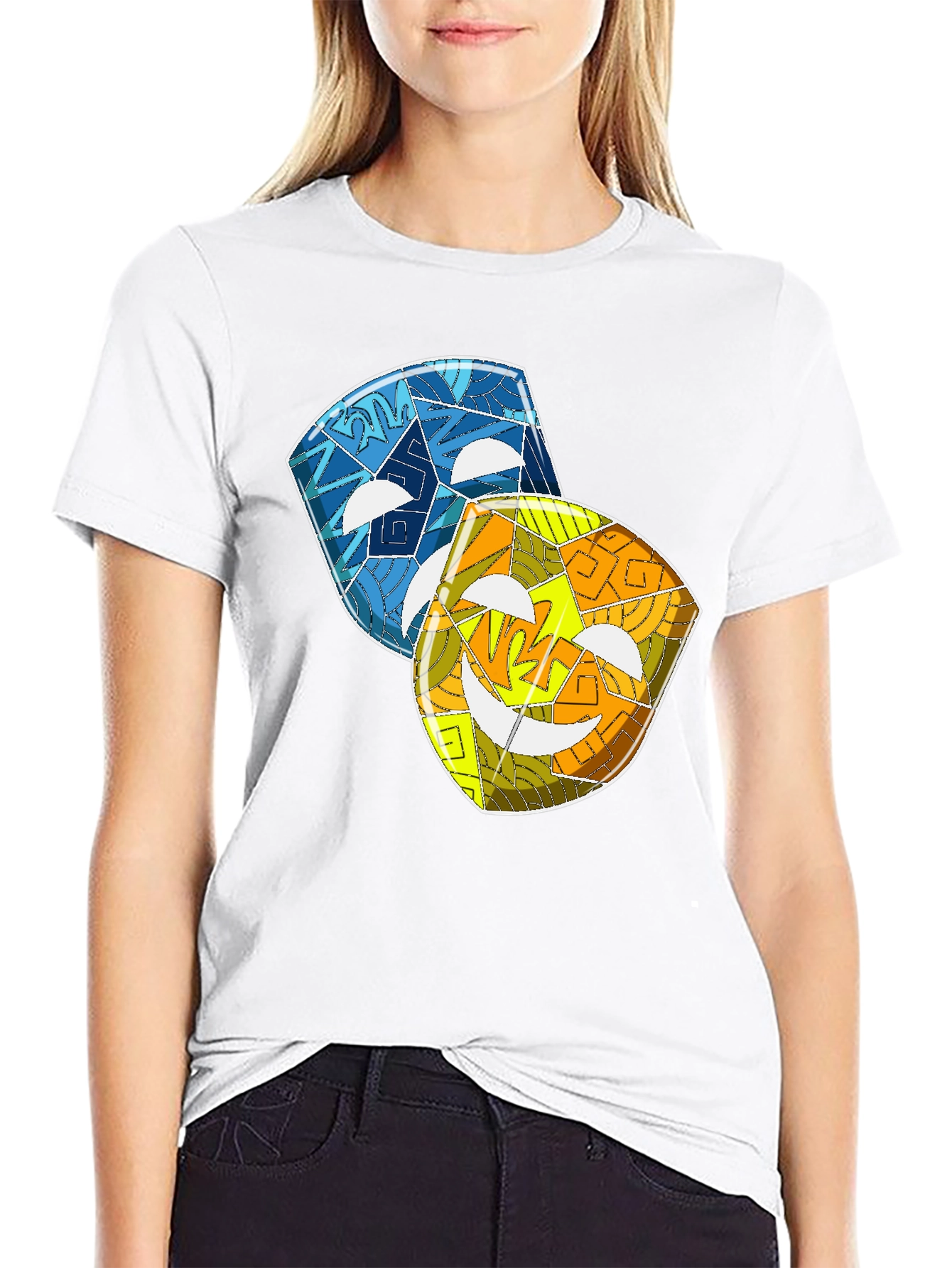 Comedy & Tragedy Masks Graphic Tee