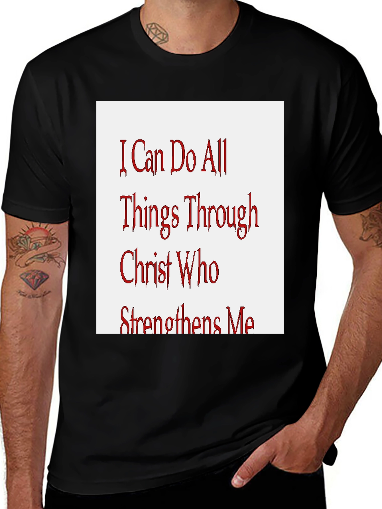 Inspirational Christian T-Shirt - All Things Through Christ