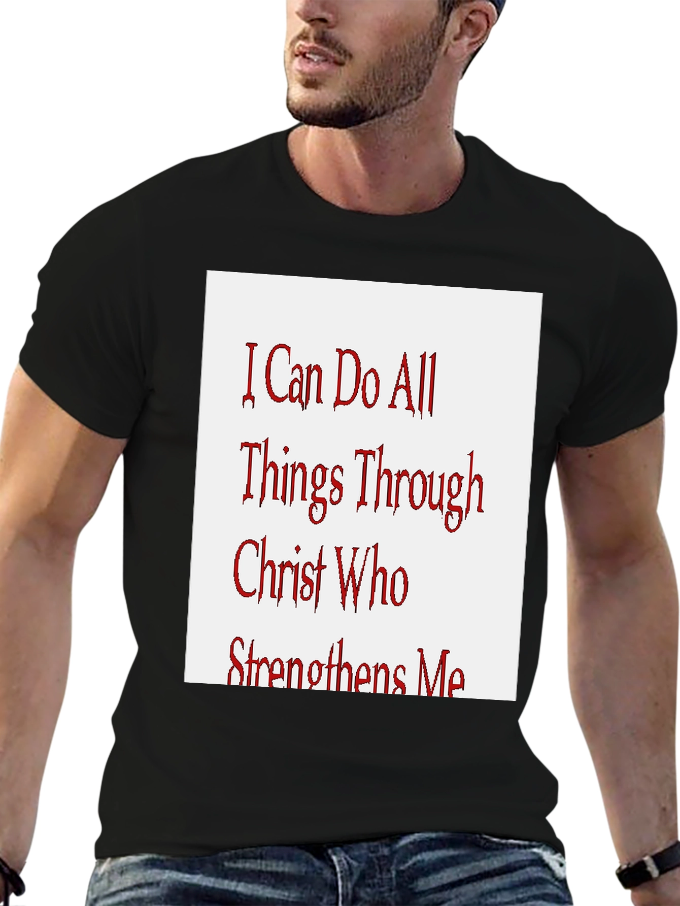 Inspirational Christian T-Shirt - All Things Through Christ