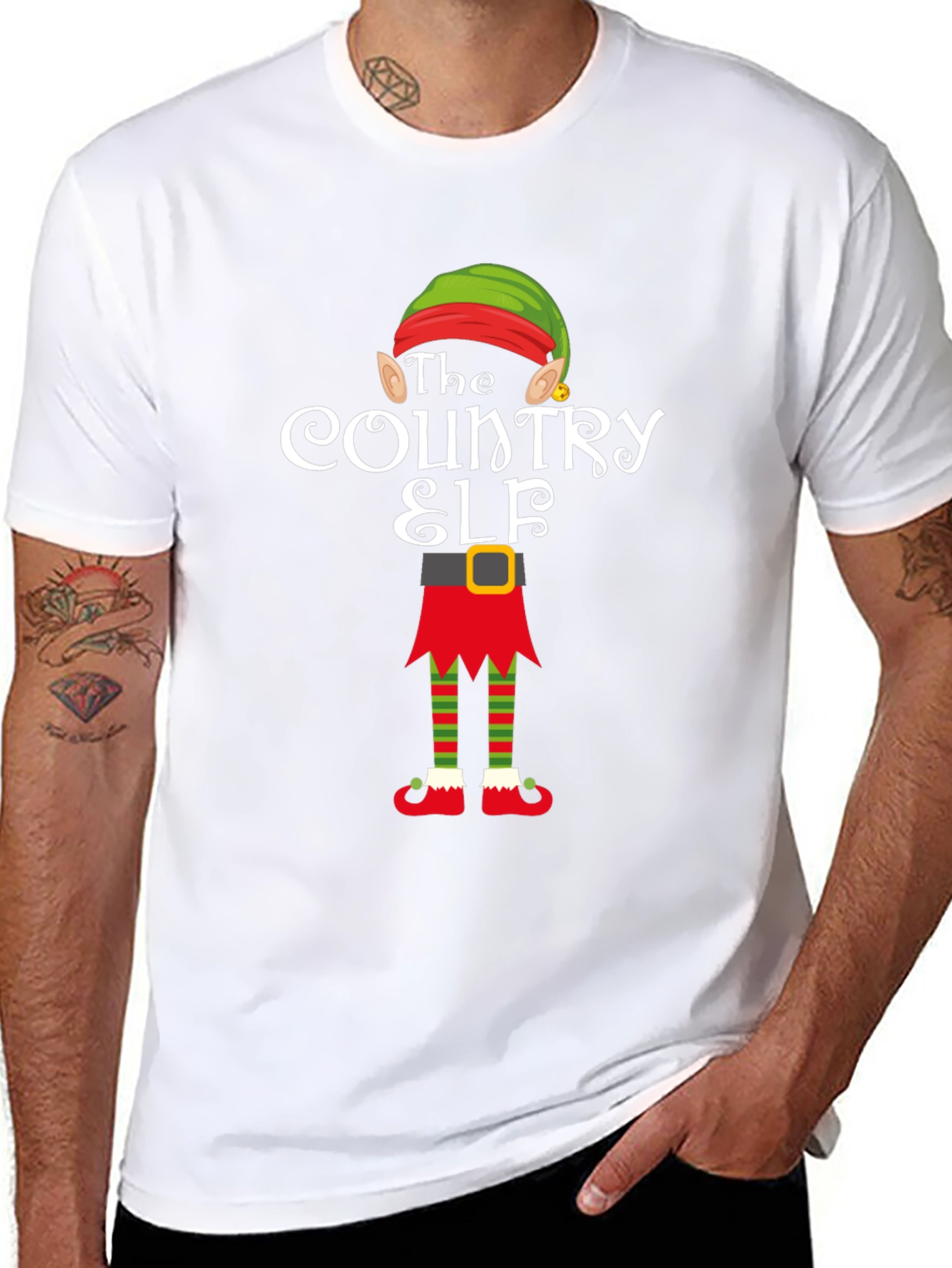 Country Elf Holiday Tee - Festive Christmas Apparel