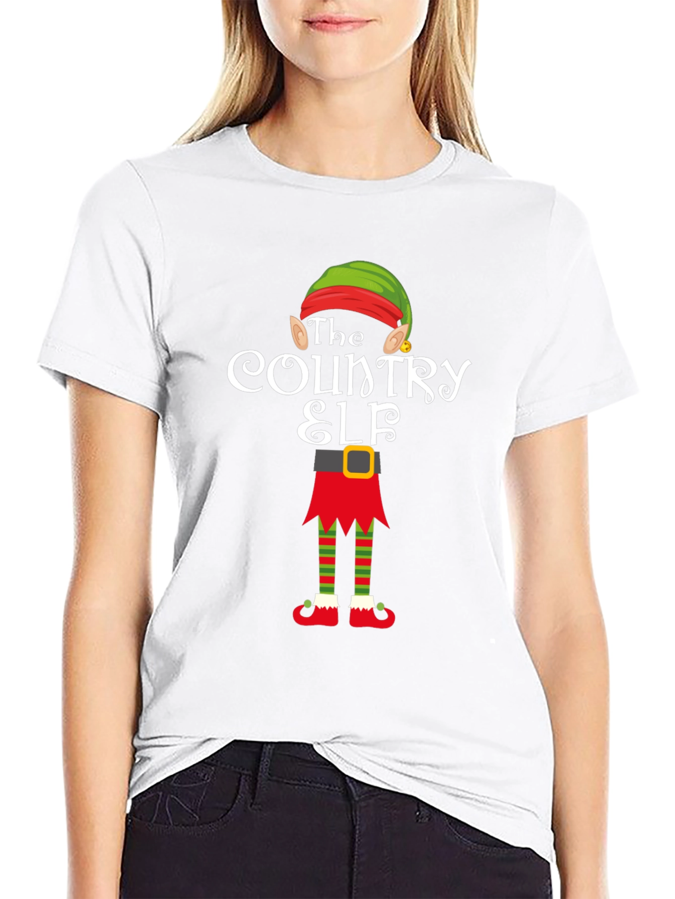 Country Elf Holiday Tee - Festive Christmas Apparel