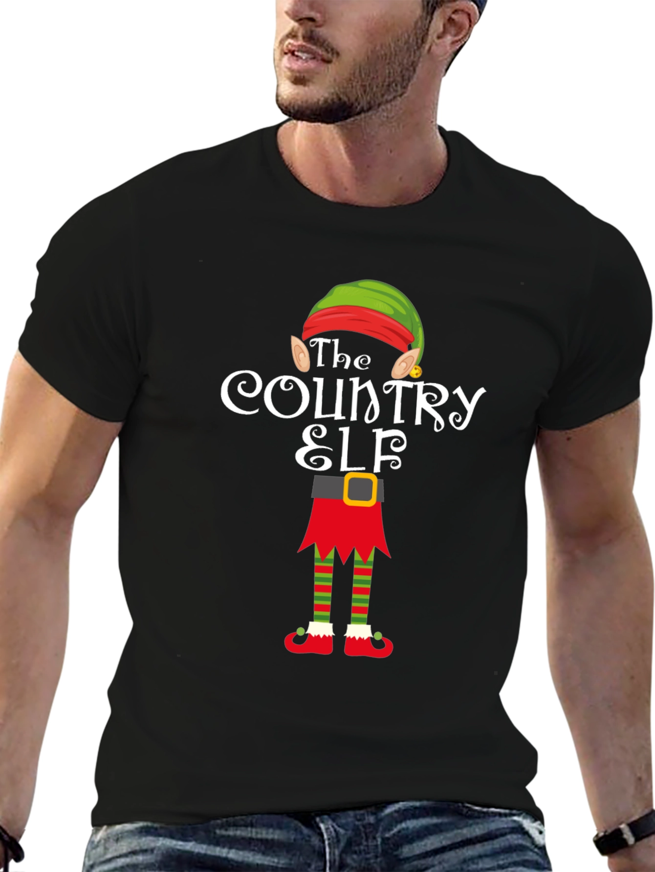 Country Elf Holiday Tee - Festive Christmas Apparel