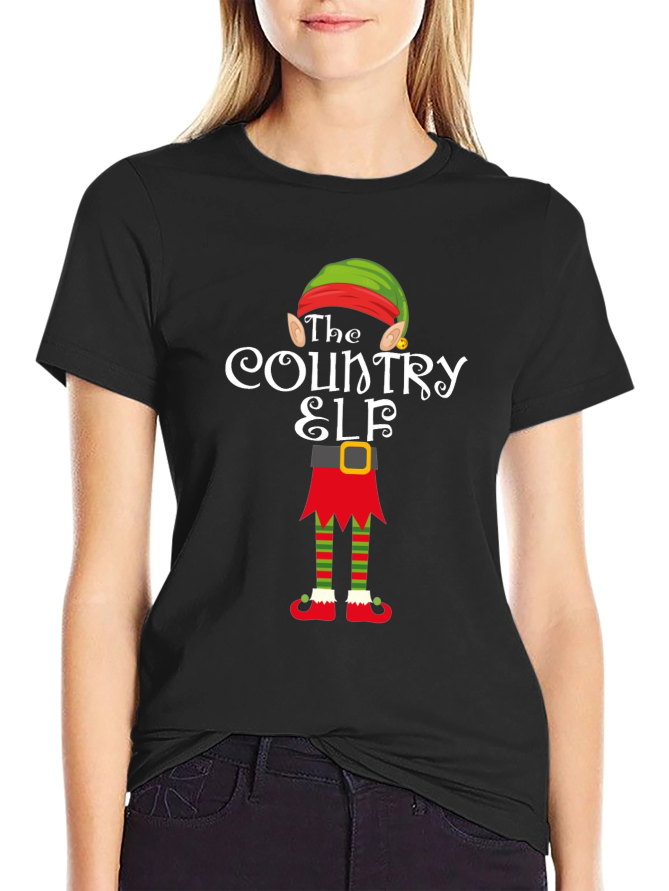Country Elf Holiday Tee - Festive Christmas Apparel