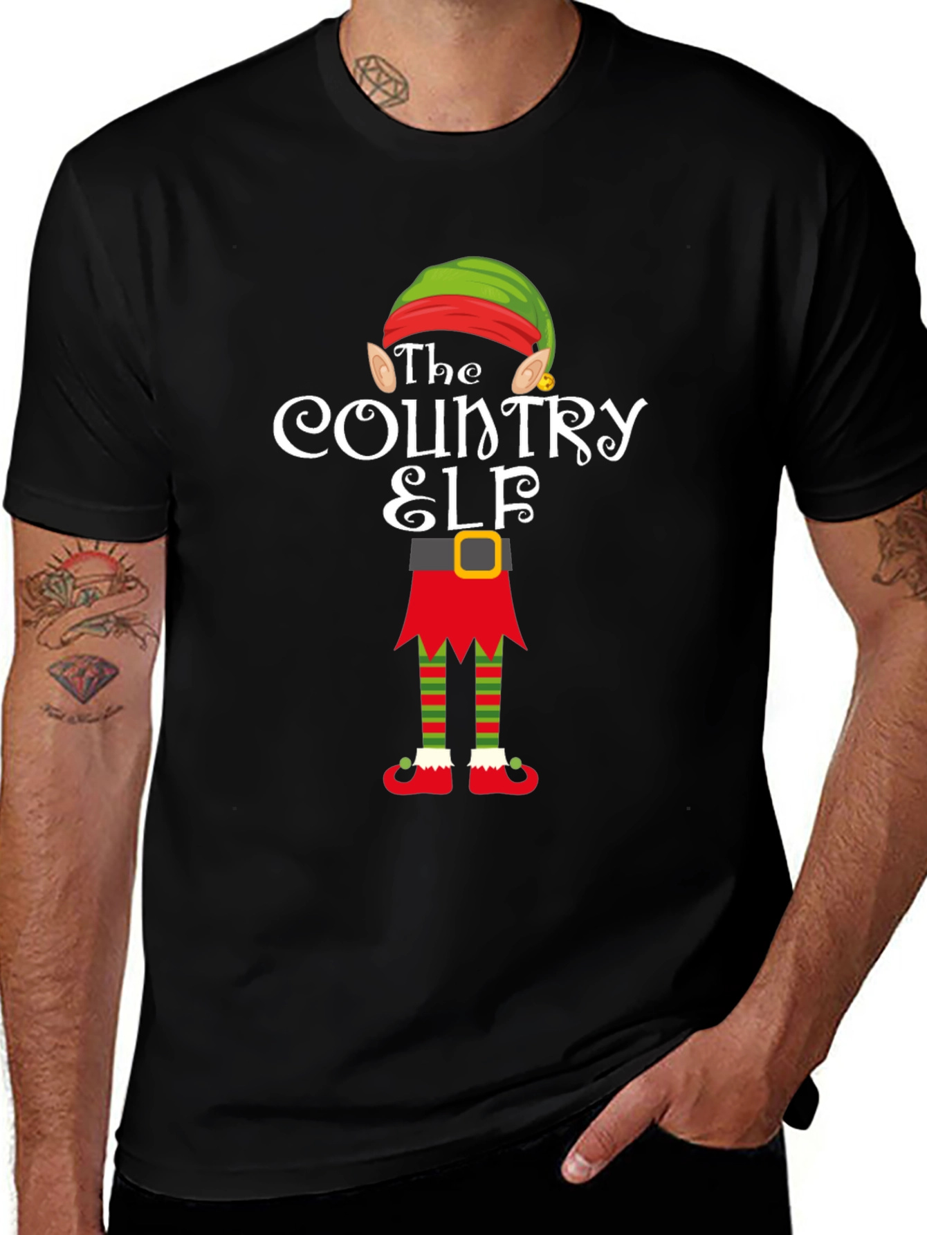 Country Elf Holiday Tee - Festive Christmas Apparel