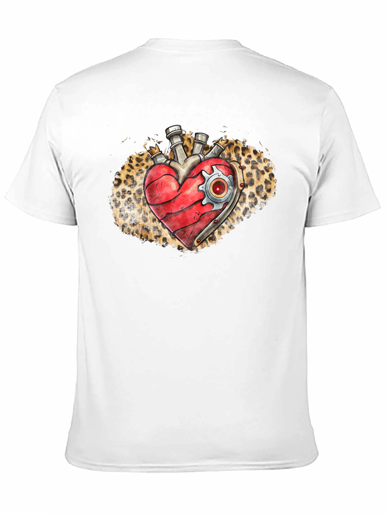 Steampunk Heart T-Shirt - Leopard Print