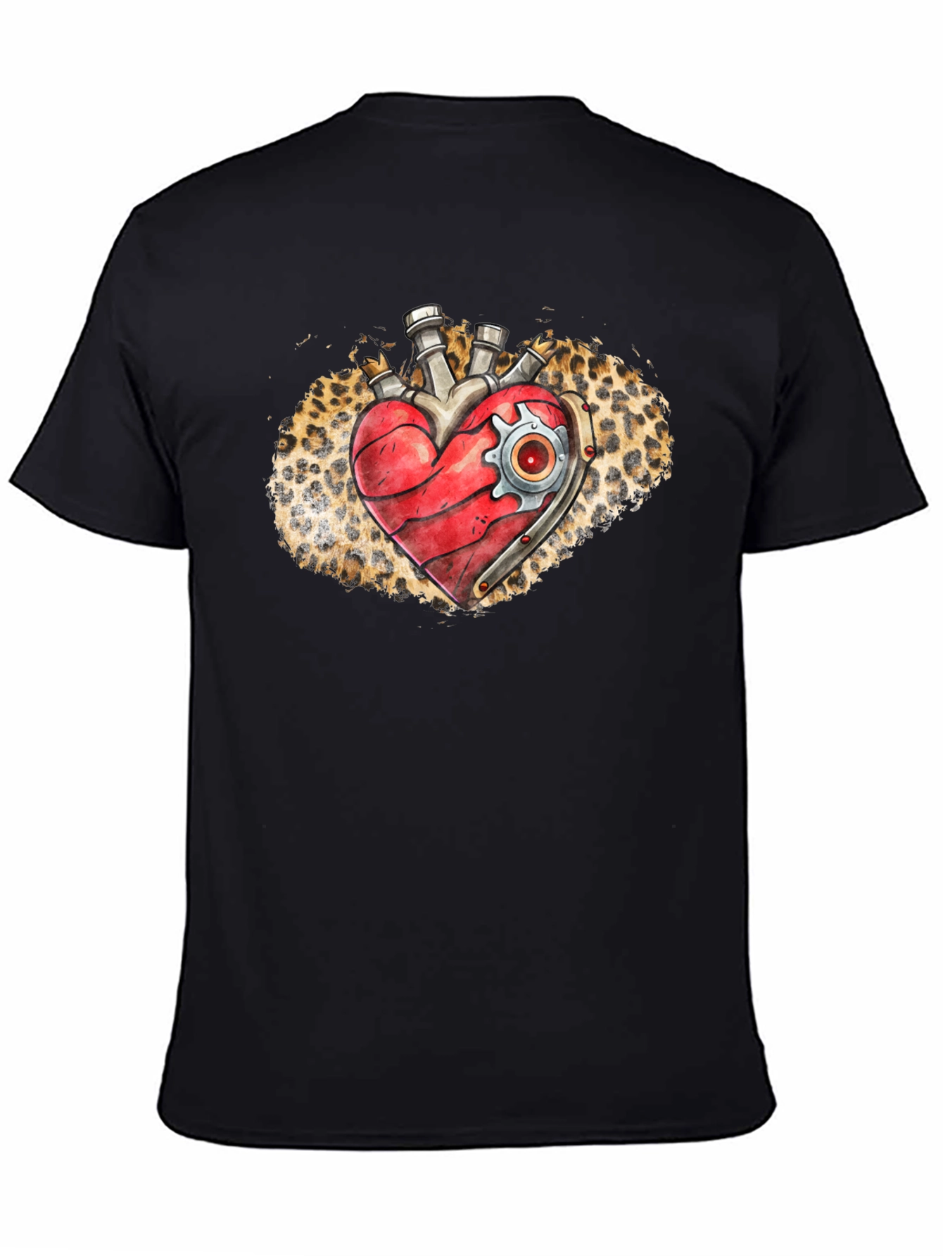 Steampunk Heart T-Shirt - Leopard Print
