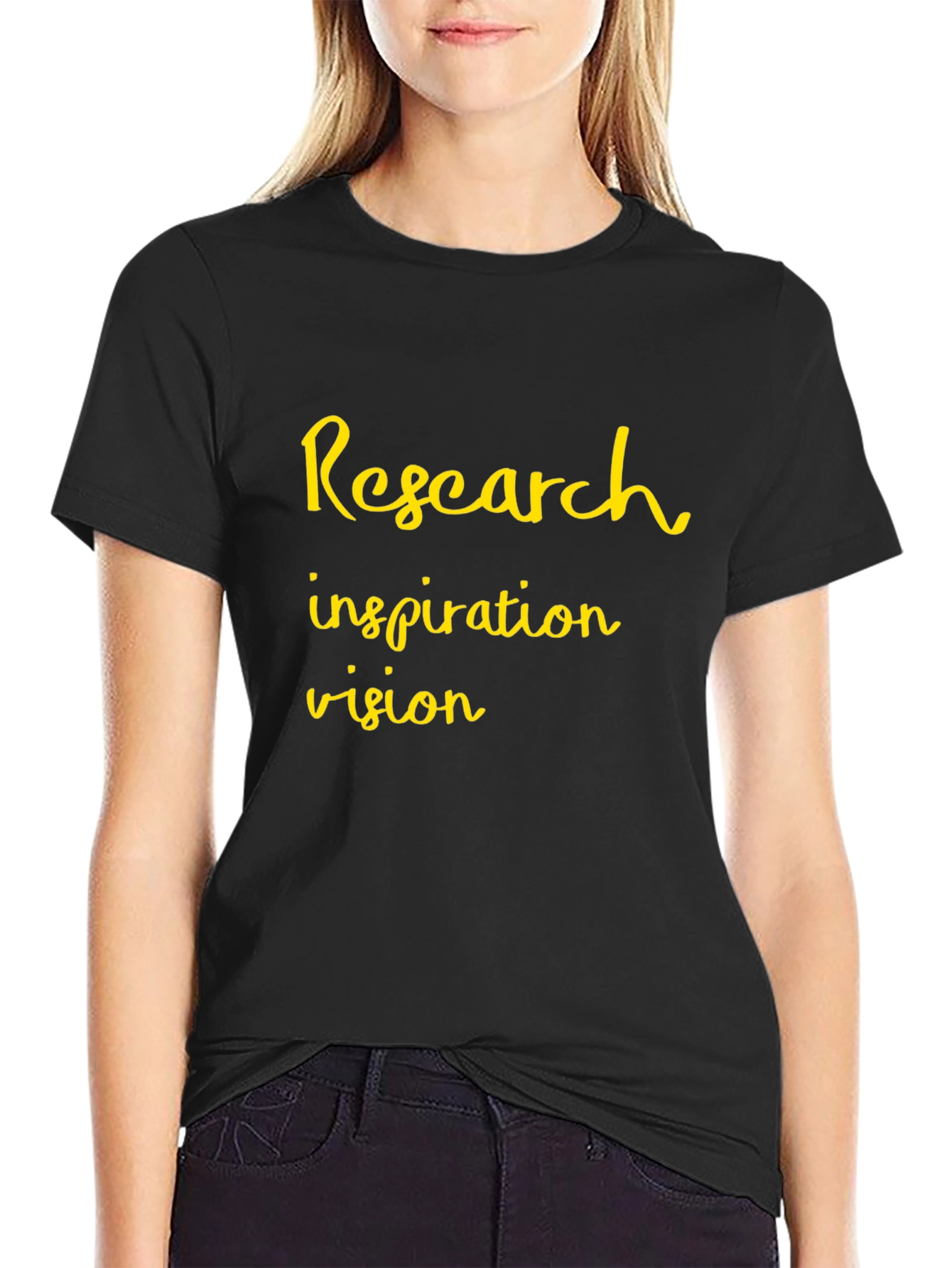 Research Inspiration Vision Black Graphic T-Shirt