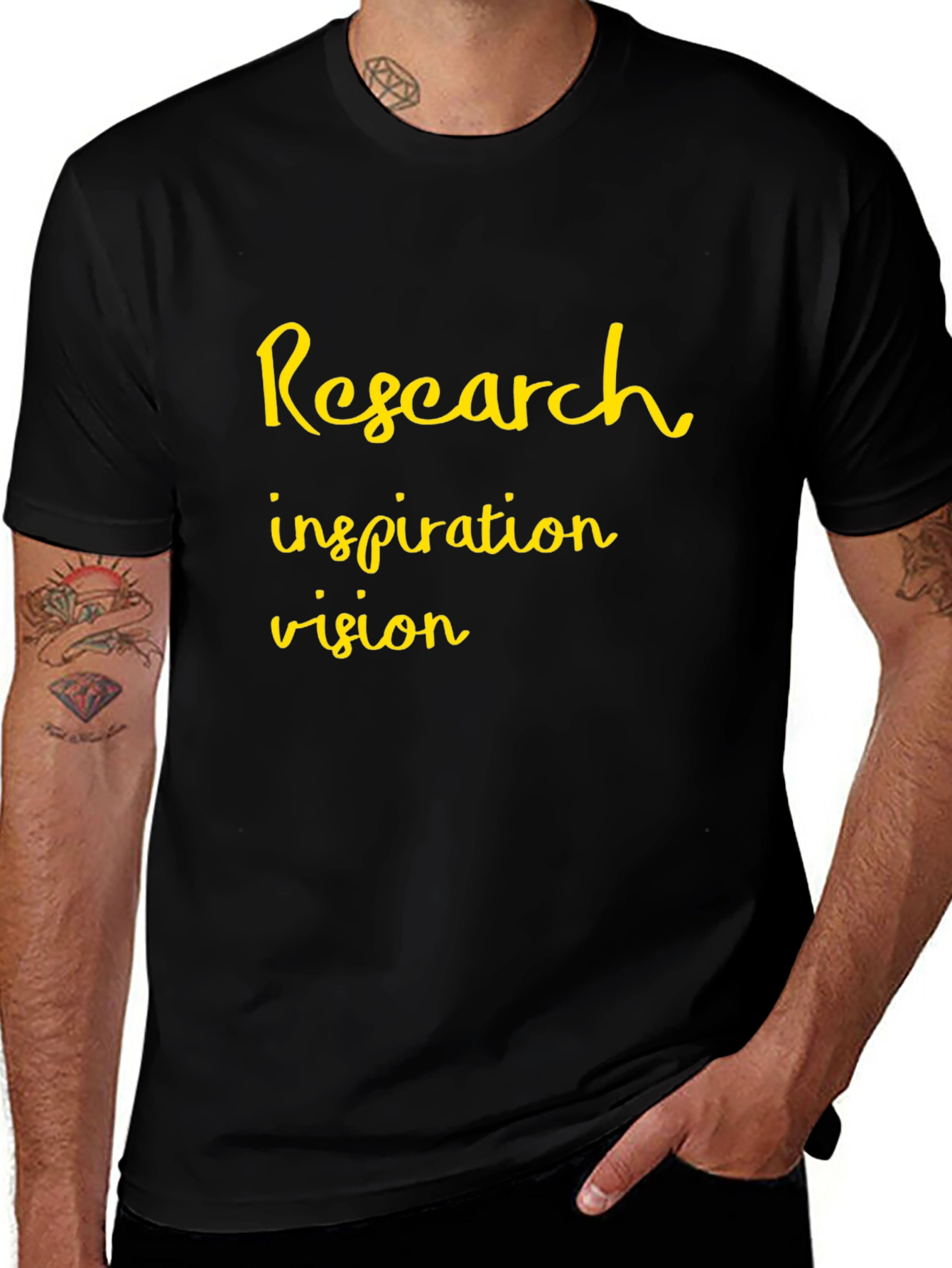 Research Inspiration Vision Black Graphic T-Shirt