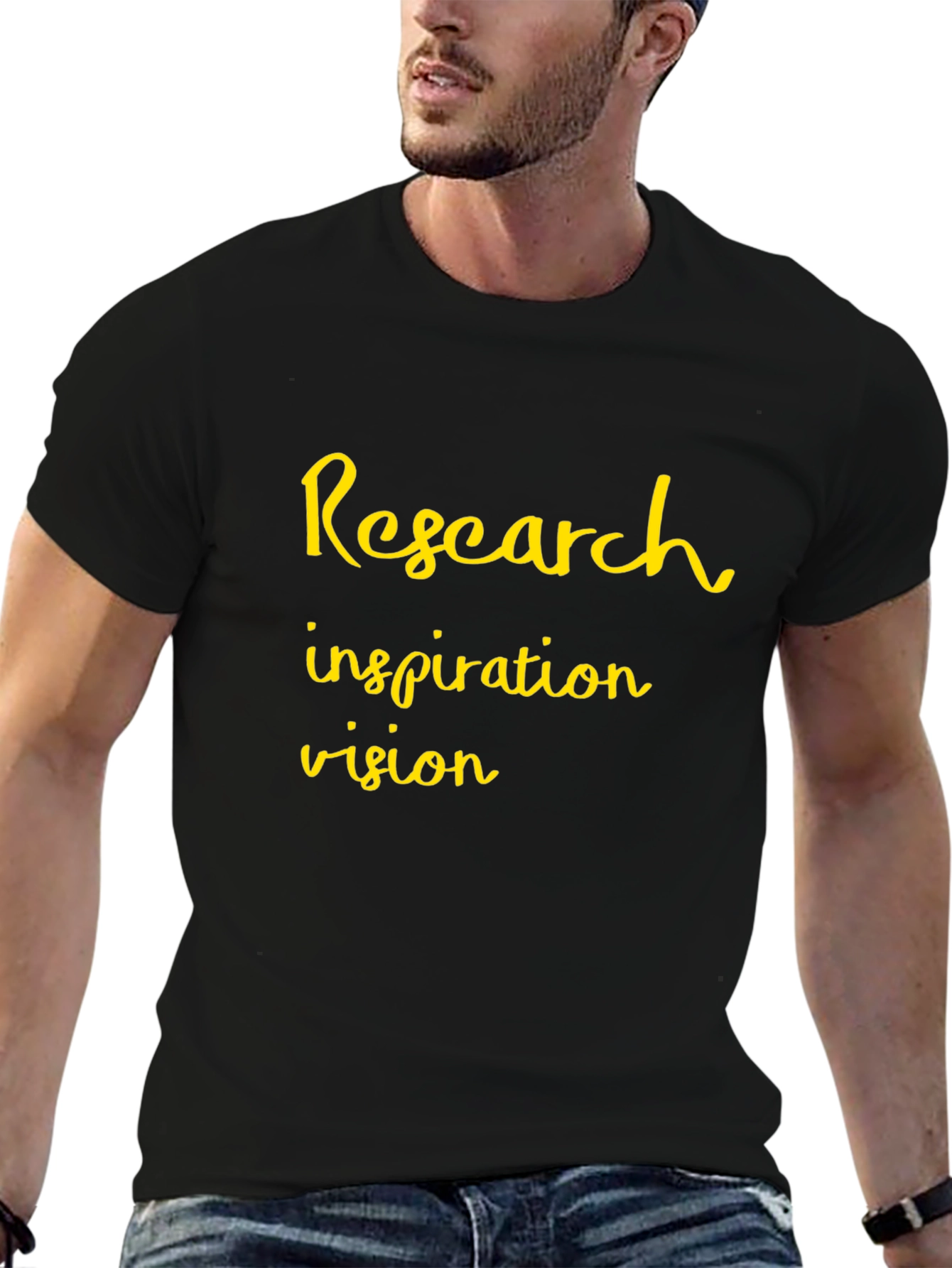 Research Inspiration Vision Black Graphic T-Shirt