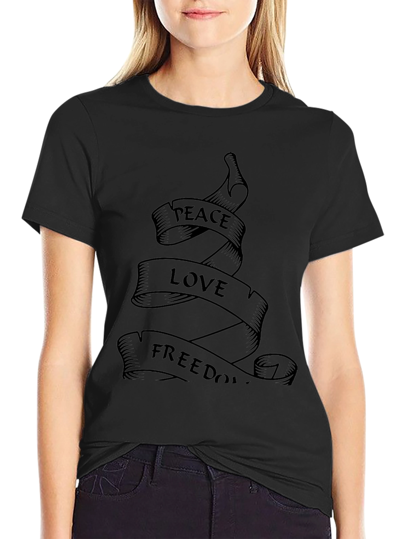 Peace Love Freedom Graphic T-Shirt