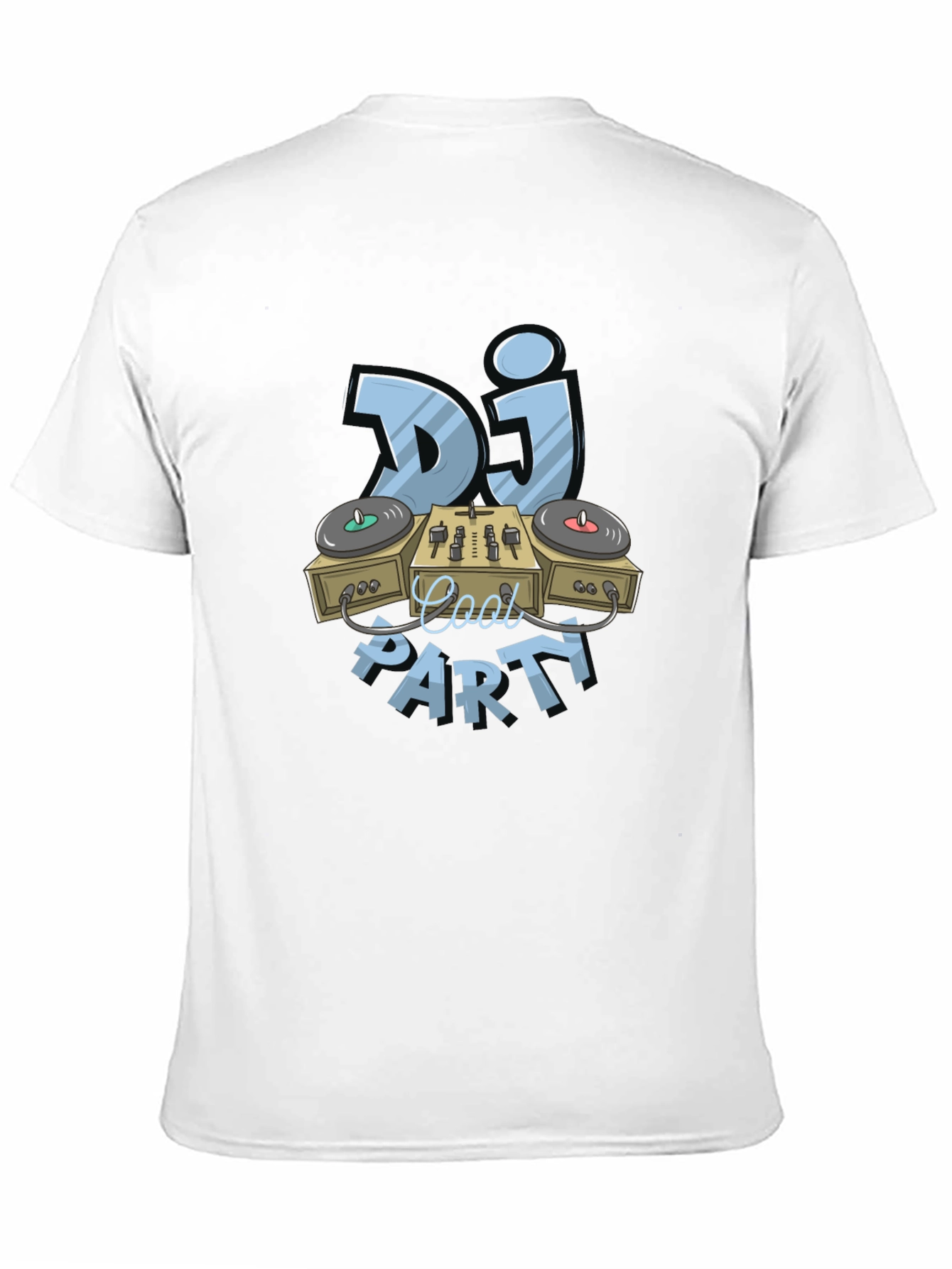 Cool DJ Party Graphic T-Shirt - Black