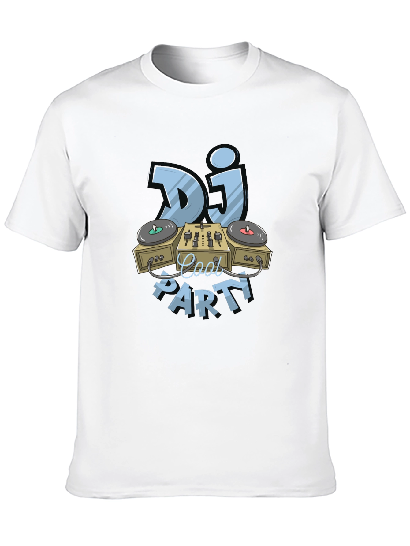 Cool DJ Party Graphic T-Shirt - Black