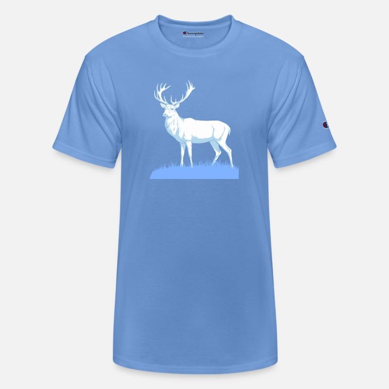 White Stag Deer Standing In Grass
