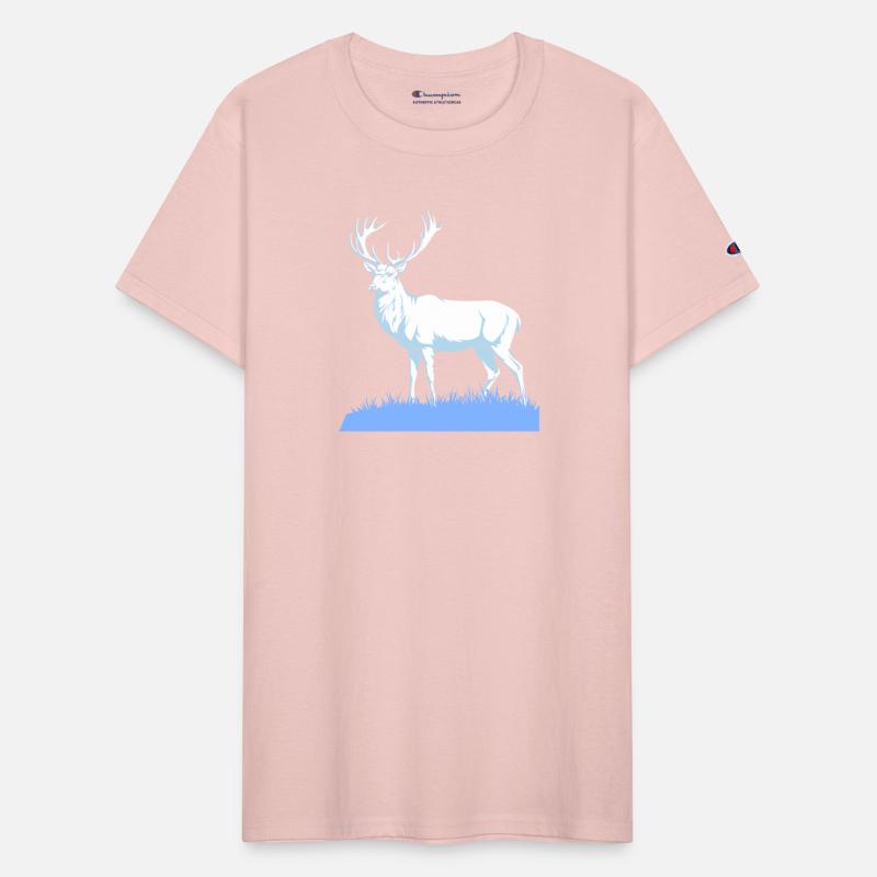 White Stag Deer Standing In Grass